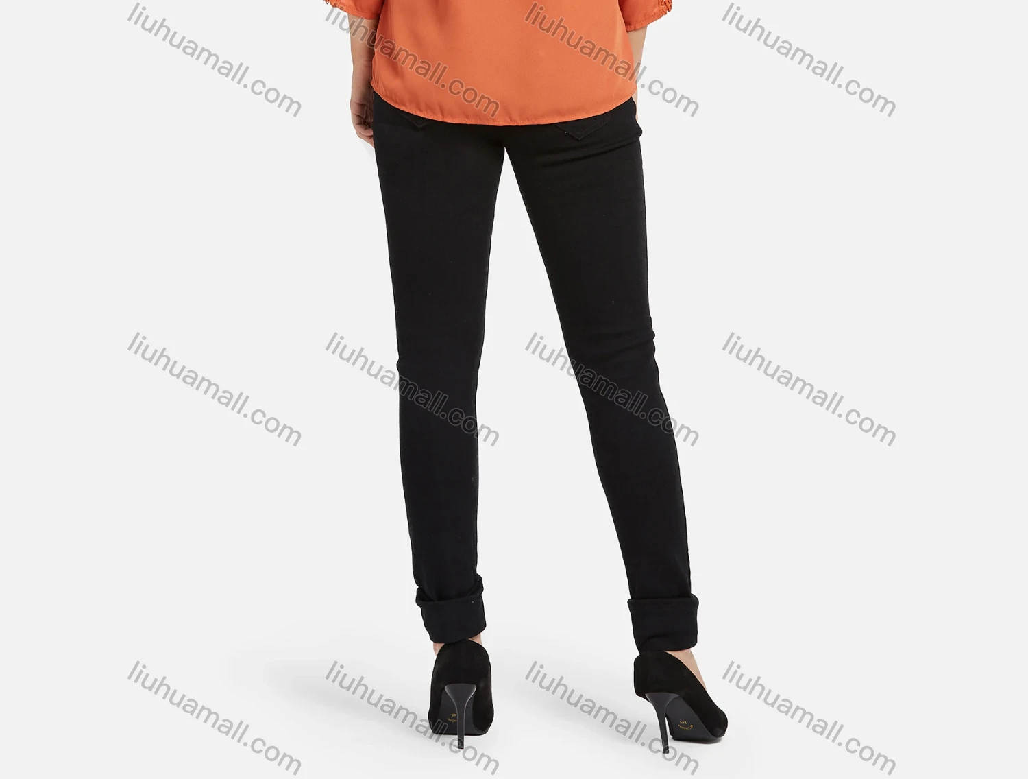 Wholesale Women's Casual Notch Neck Chain Hollow Sleeve Shoulder Plain Blouse - Liuhuamall