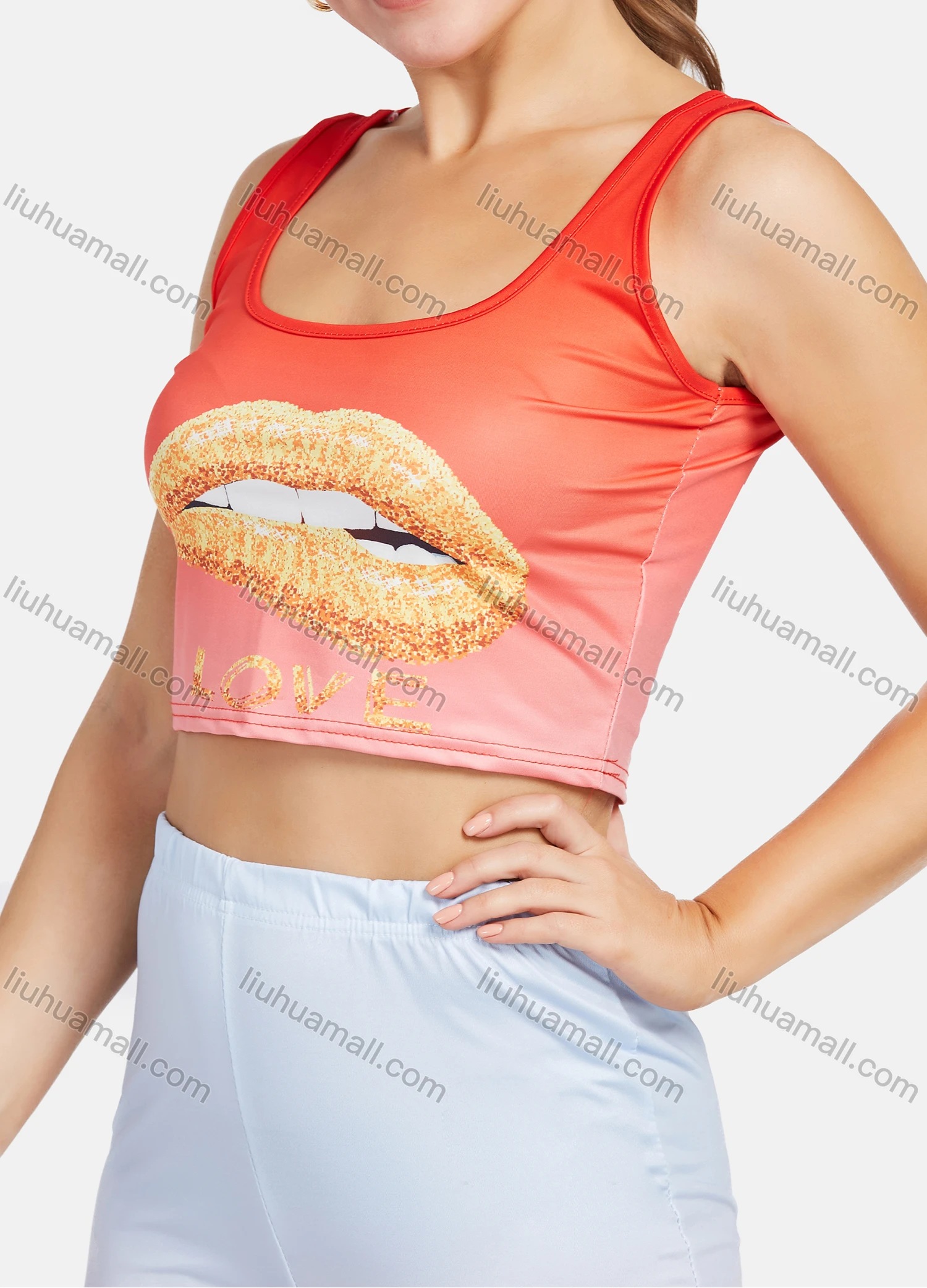 Wholesale Women's Casual Gradient Crop Tank Top 2 Piece Sets 12203# - Liuhuamall