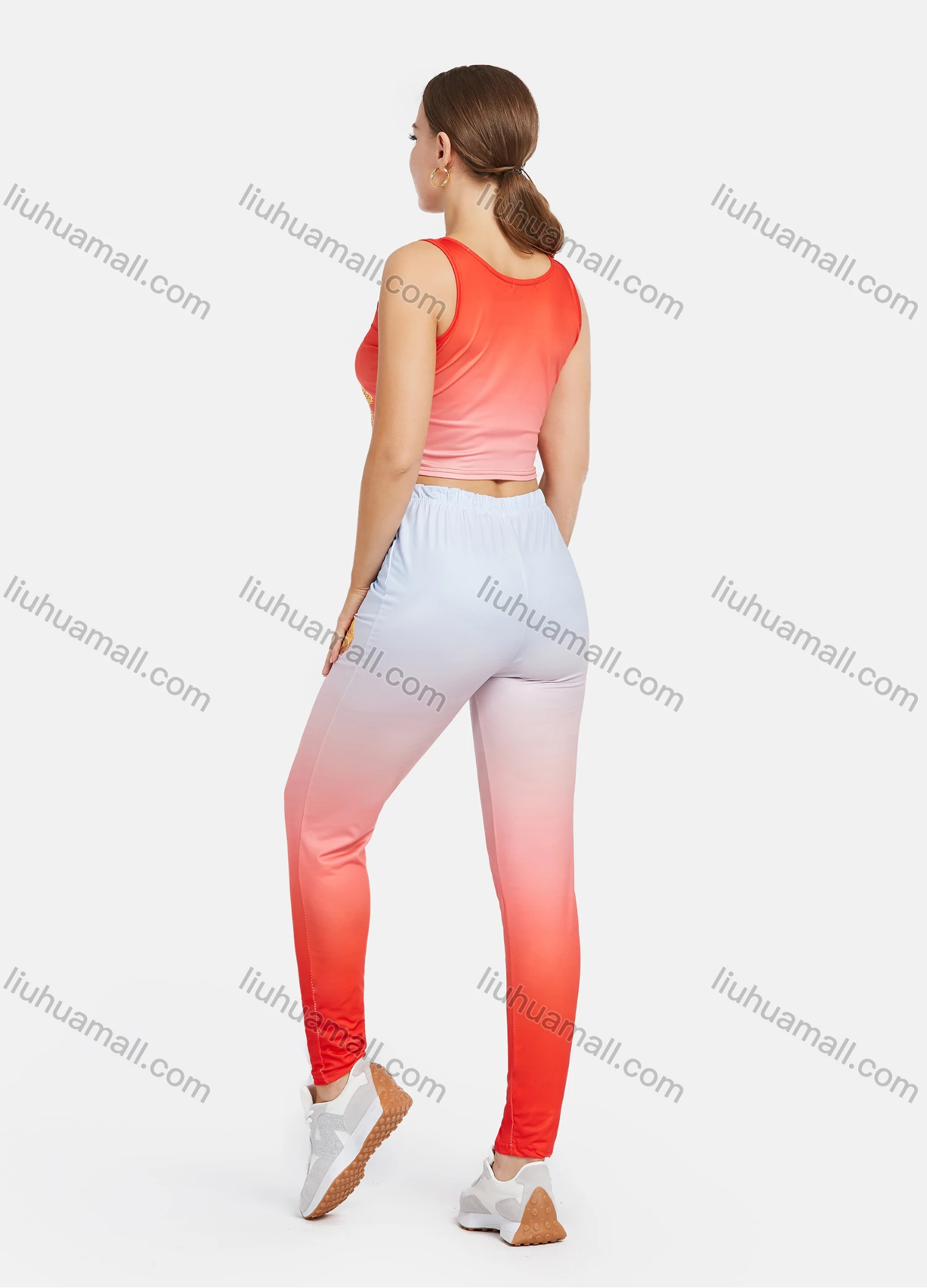 Wholesale Women's Casual Gradient Crop Tank Top 2 Piece Sets 12203# - Liuhuamall