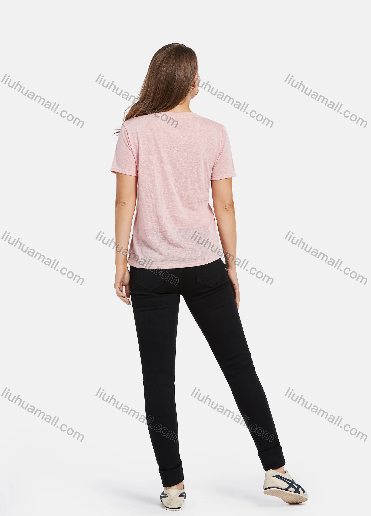 Wholesale Women's Casual Cartoon & Letters Graphic Pearl Decor T-Shirt 2021-2# - Liuhuamall