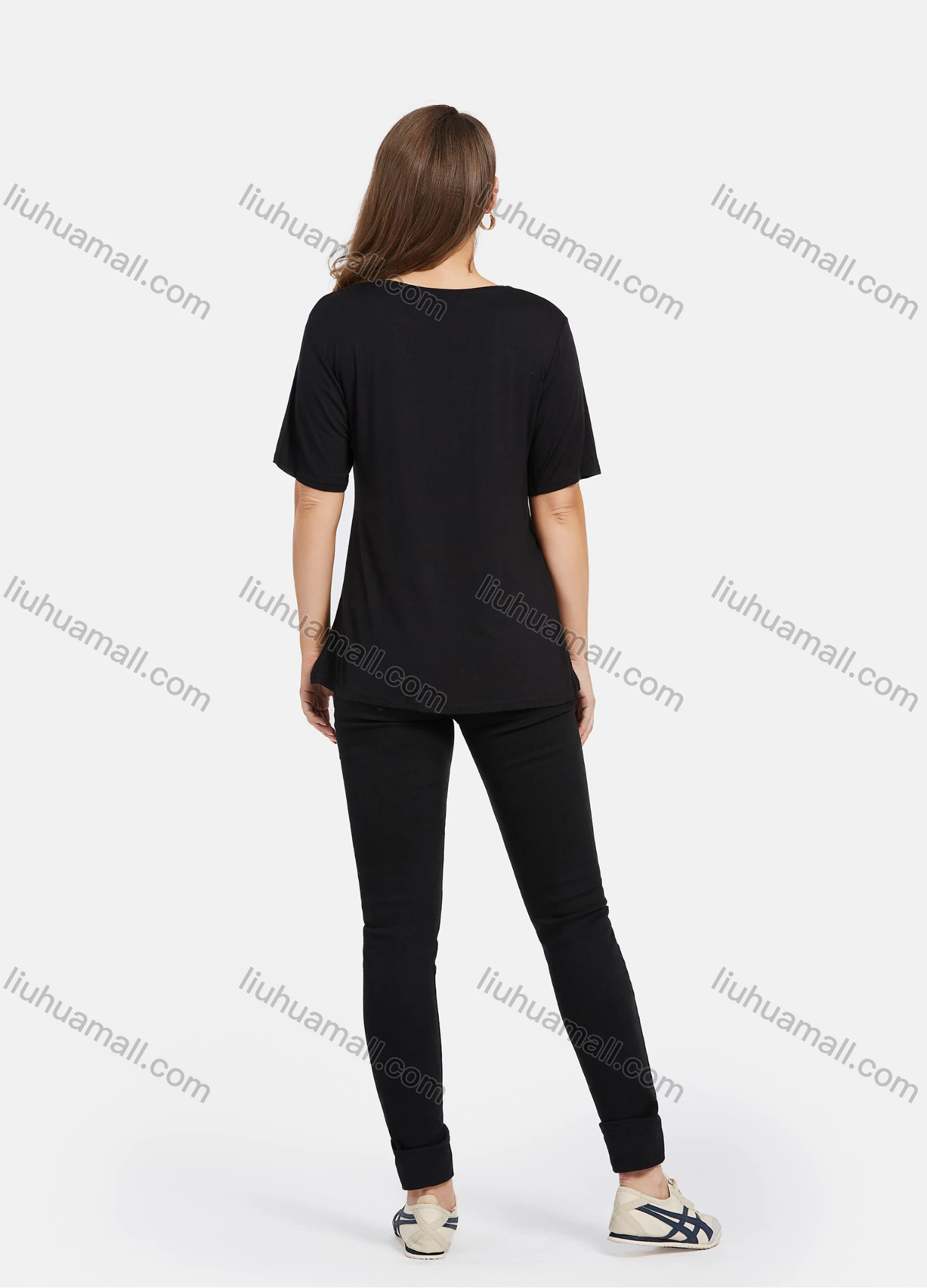 Wholesale Women's Casual Slogan & Floral Rhinestone T-Shirt 2021-9# - Liuhuamall