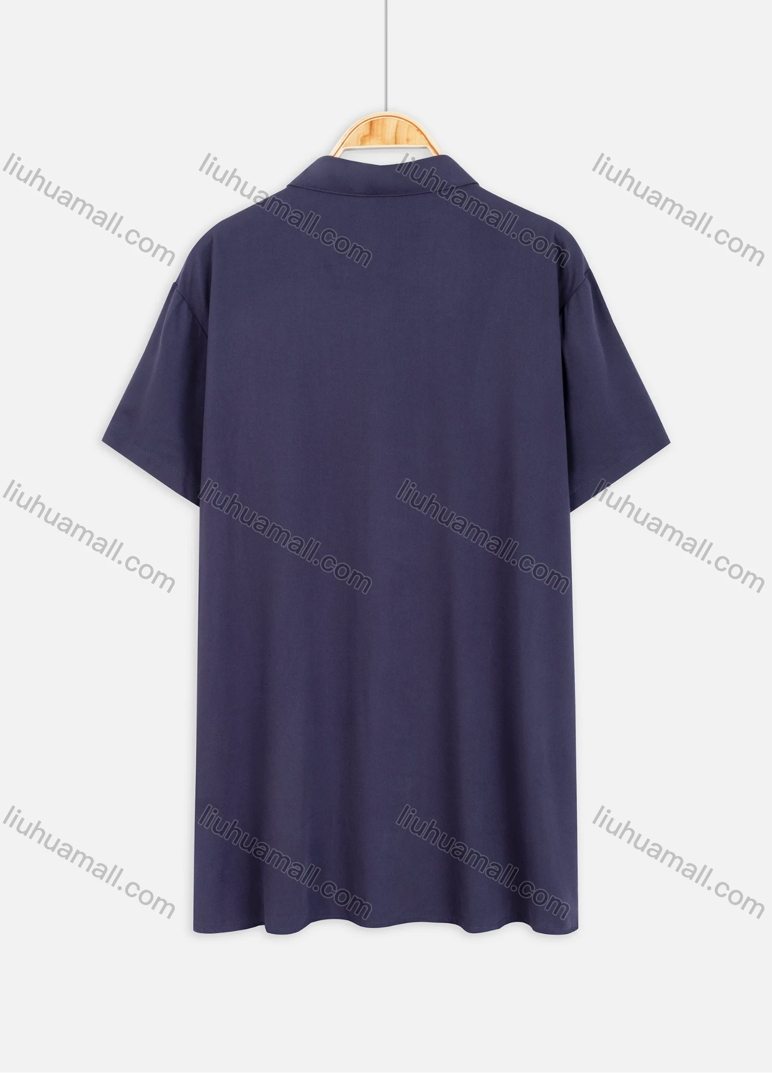 Wholesale Women's Plus Size Collared Short Sleeve Button Down Embroidery Casual Shirt - Liuhuamall