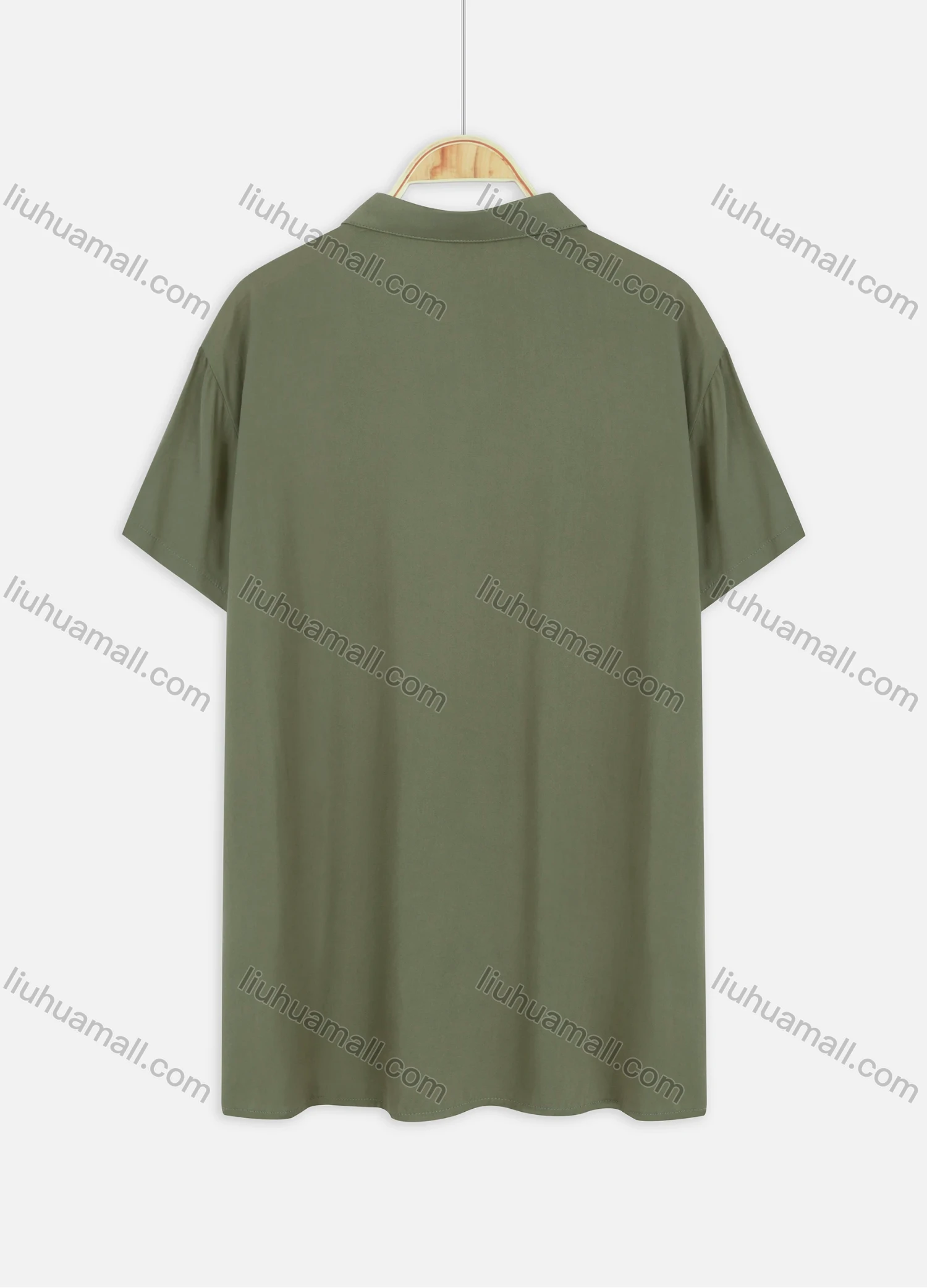 Wholesale Women's Plus Size Collared Short Sleeve Button Down Embroidery Casual Shirt - Liuhuamall