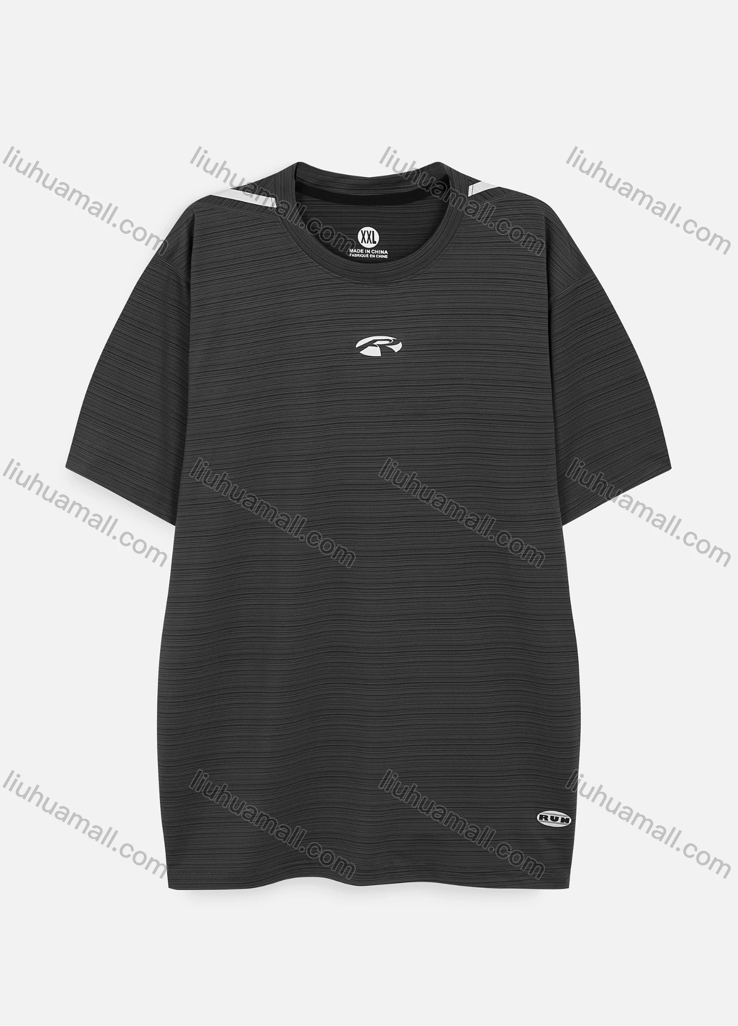 Wholesale Men's Athletic Workout Sporty Breathable Short Sleeve Striped Trim T-shirt S808# - Liuhuamall