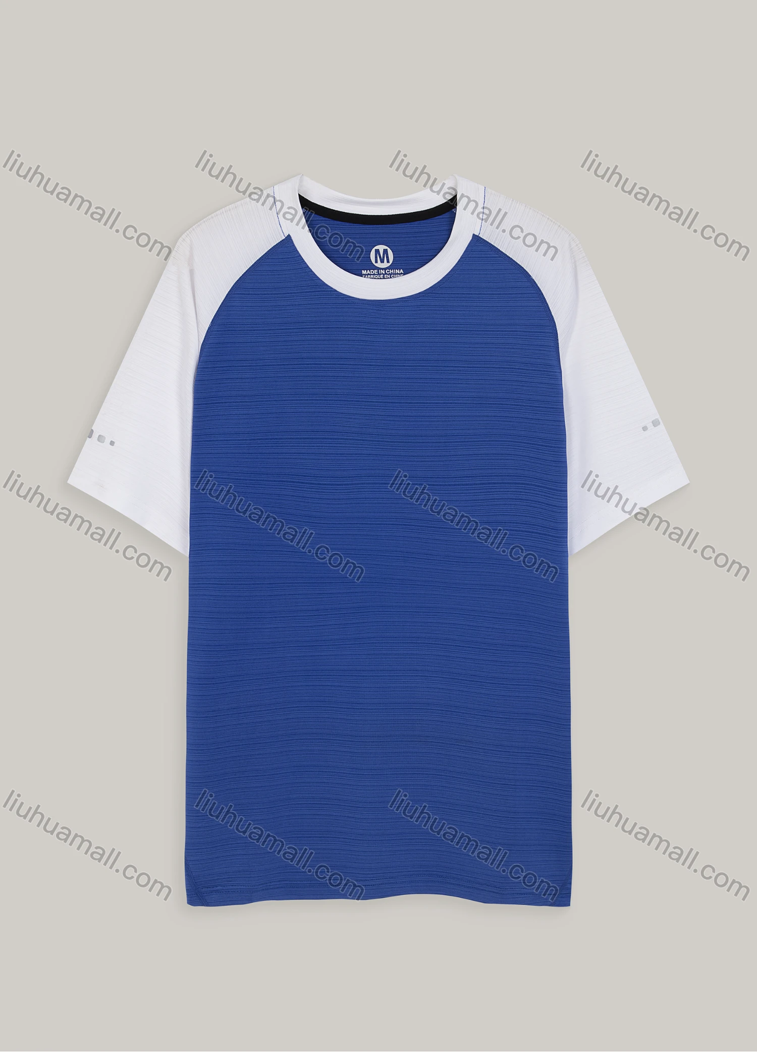 Wholesale Men's Athletic Workout Sporty Breathable Short Sleeve Stitching Colorblock T-shirt S802# - Liuhuamall