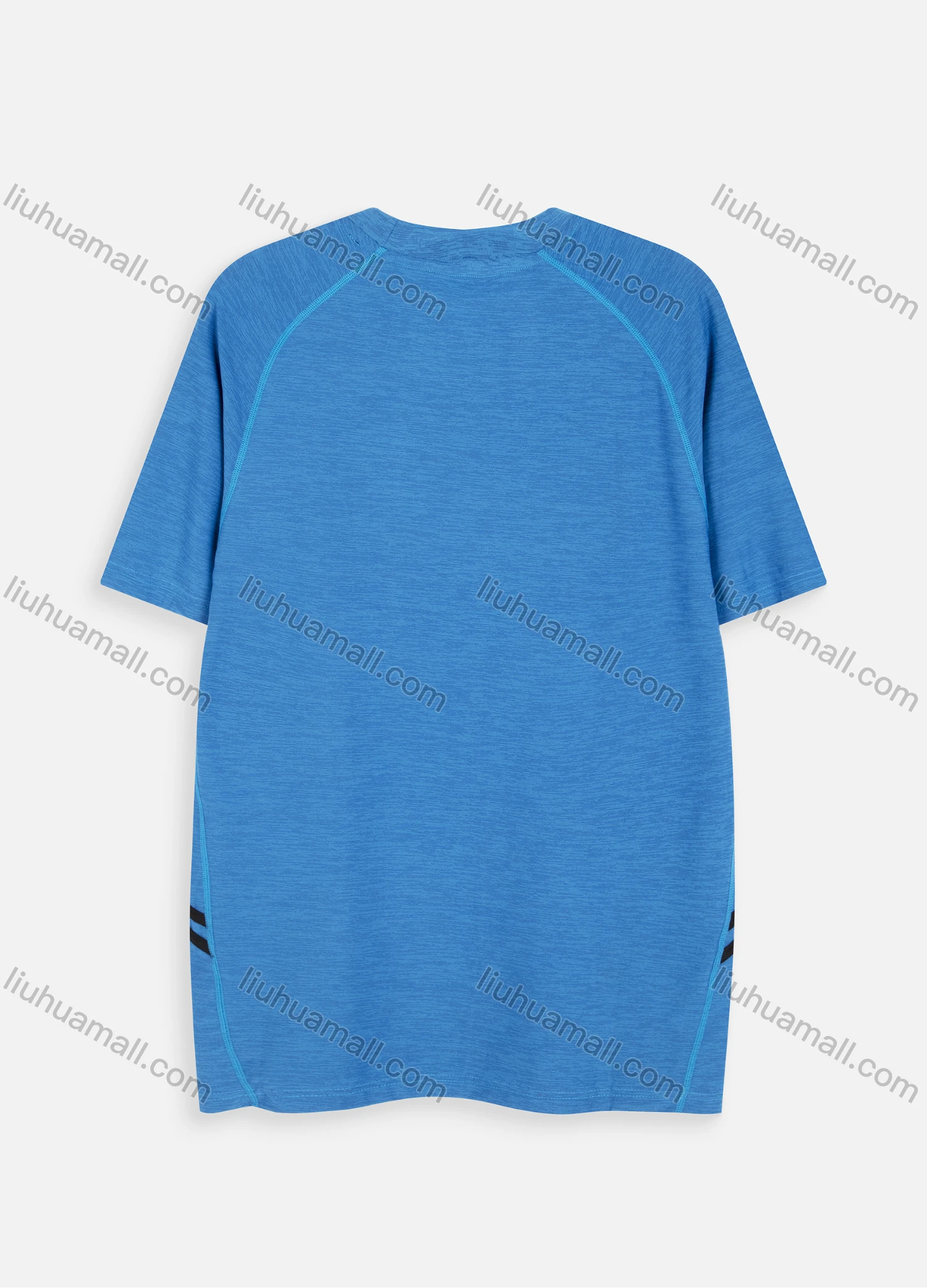 Wholesale Men's Athletic Workout Sporty Breathable Short Sleeve Side Striped Print T-shirt H829# - Liuhuamall