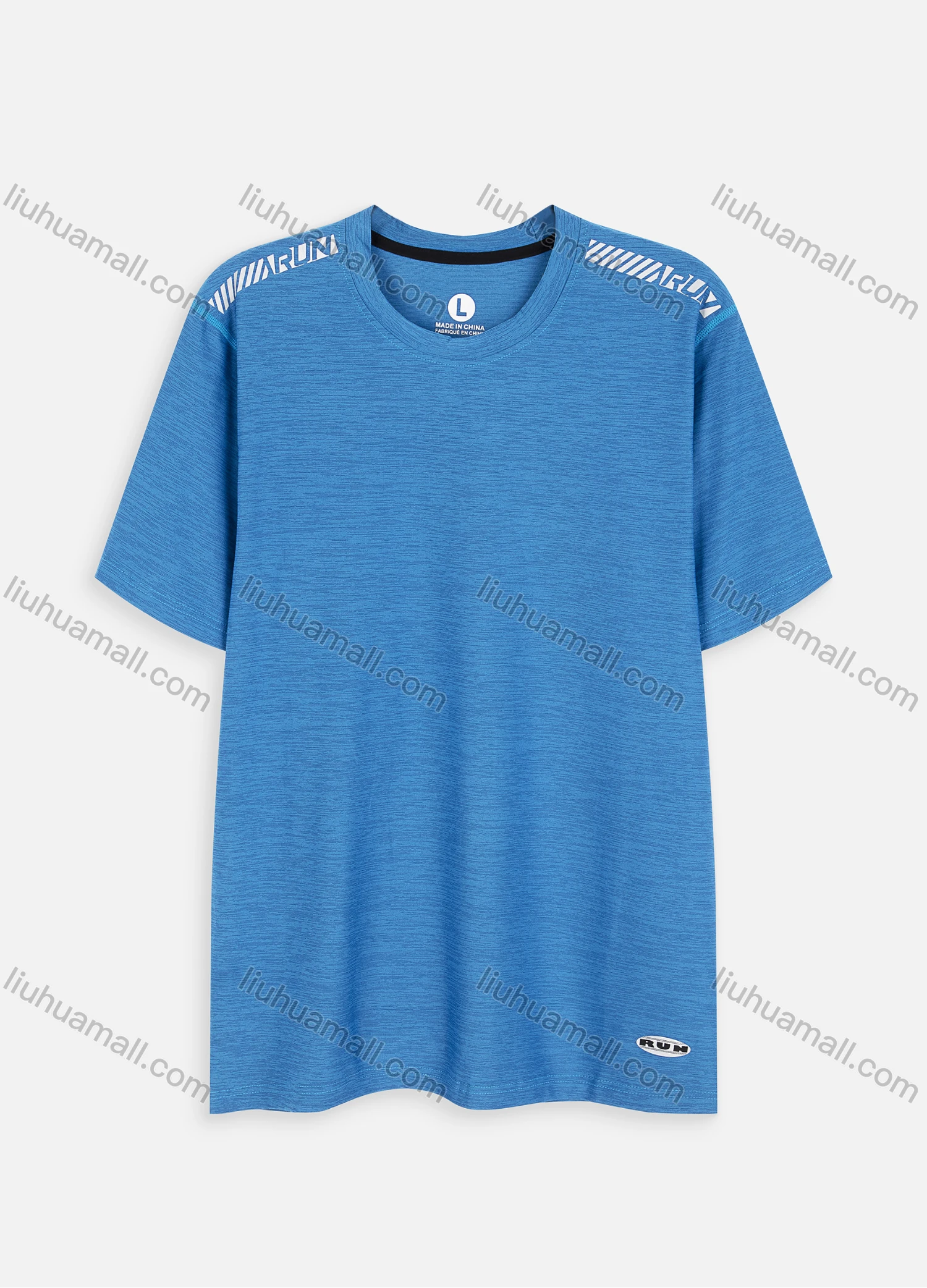 Wholesale Men's Sporty Breathable Short Sleeve Shoulder Striped Letter Print T-shirt H832# - Liuhuamall