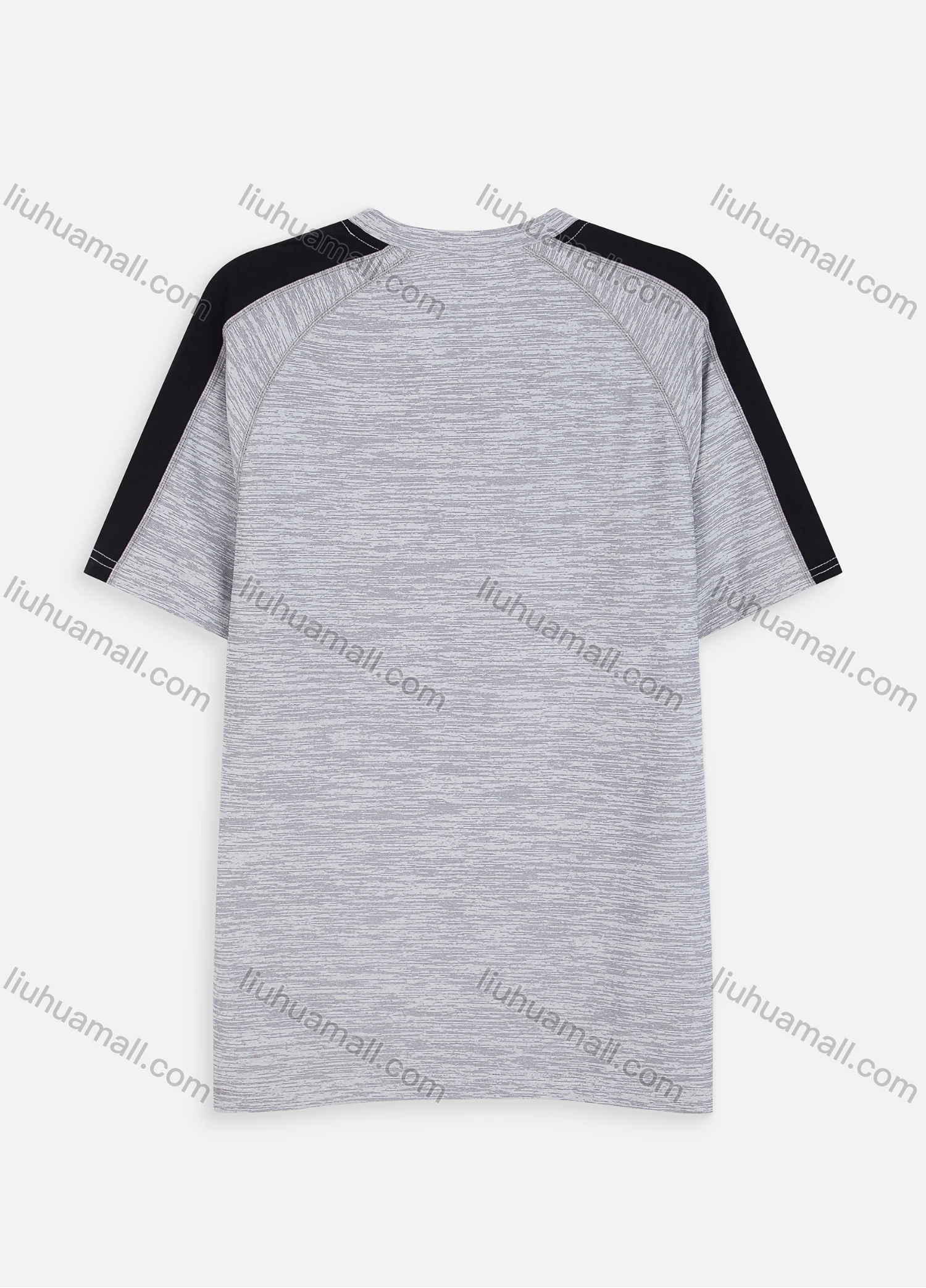 Wholesale Men's Athletic Workout Sporty Breathable Short Sleeve Striped Splicing T-shirt H834# - Liuhuamall