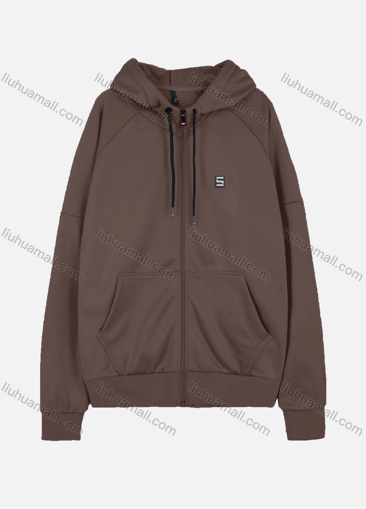Wholesale Men's Casual Long Sleeve Drawstring Full Zip Hoodies With Kangaroo Pocket - Liuhuamall