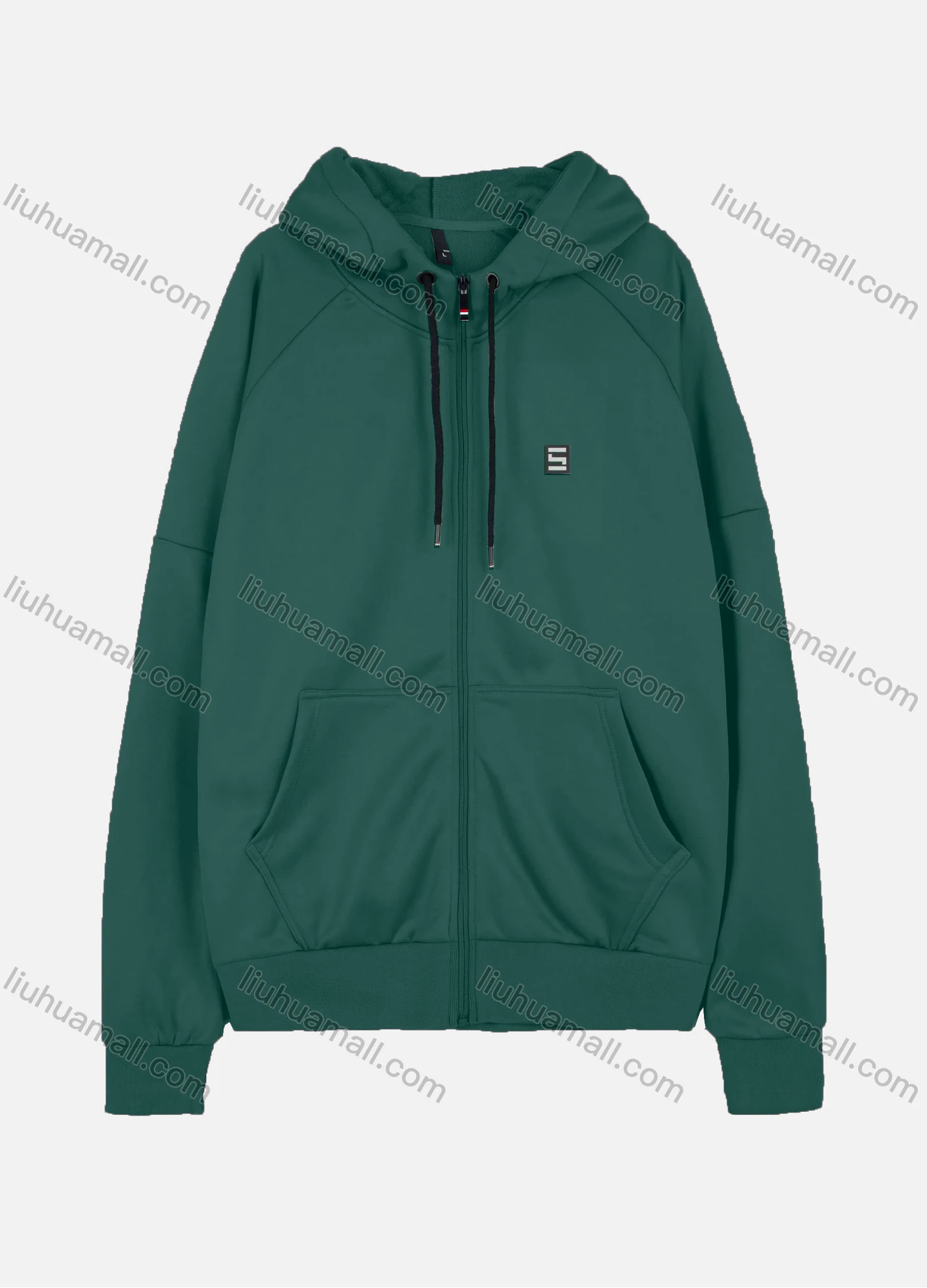 Wholesale Men's Casual Long Sleeve Drawstring Full Zip Hoodies With Kangaroo Pocket - Liuhuamall