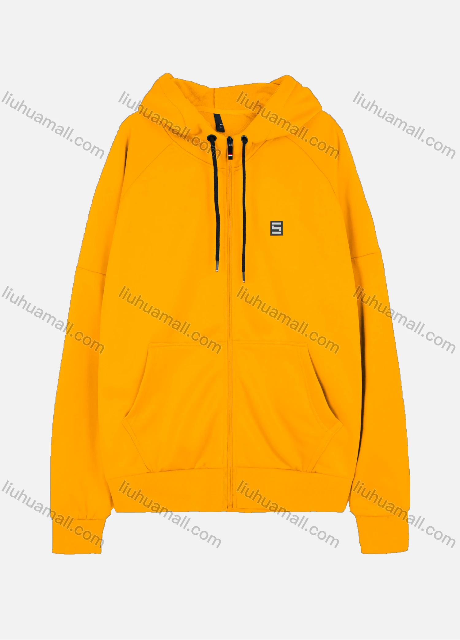 Wholesale Men's Casual Long Sleeve Drawstring Full Zip Hoodies With Kangaroo Pocket - Liuhuamall