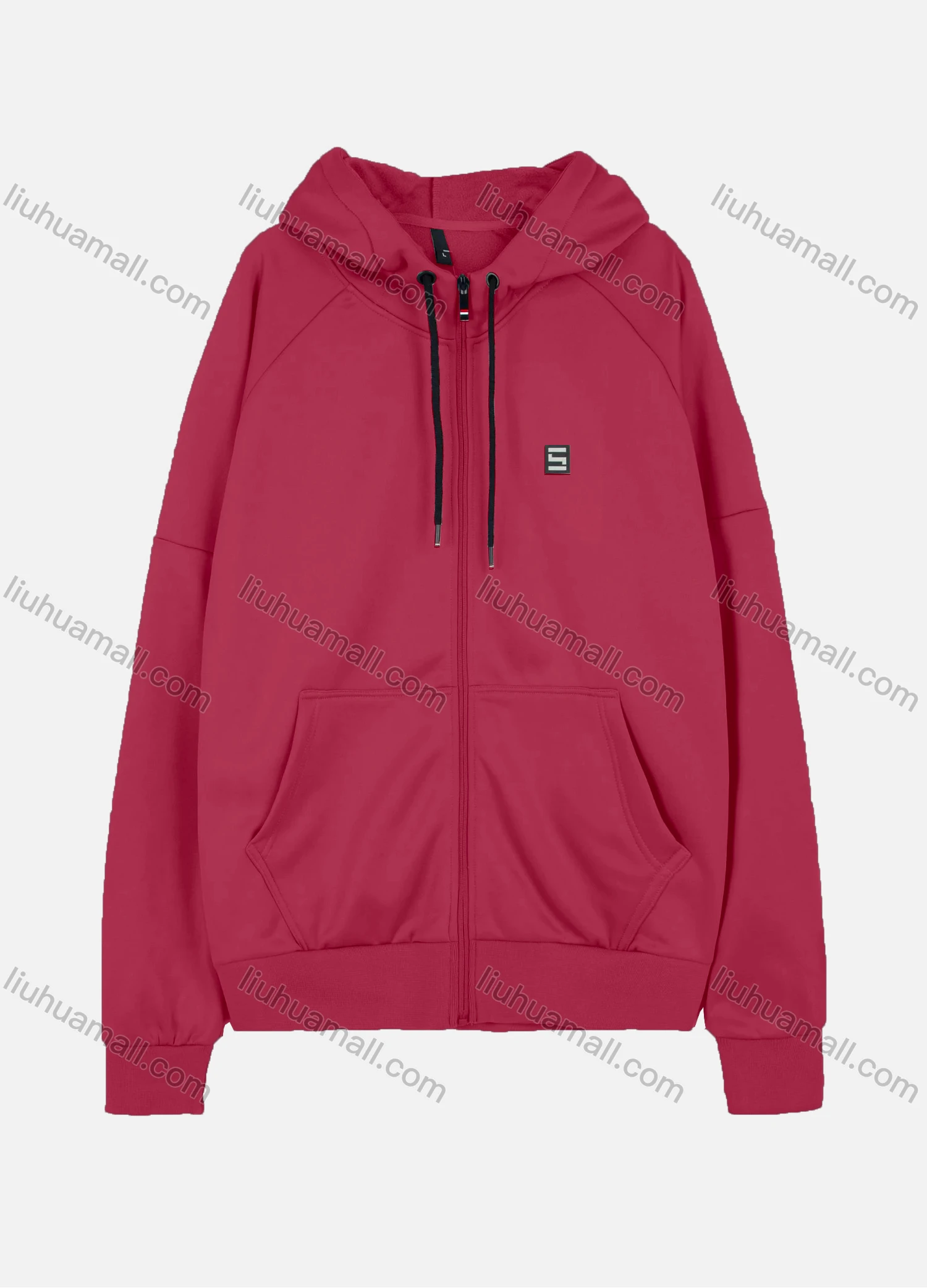 Wholesale Men's Casual Long Sleeve Drawstring Full Zip Hoodies With Kangaroo Pocket - Liuhuamall