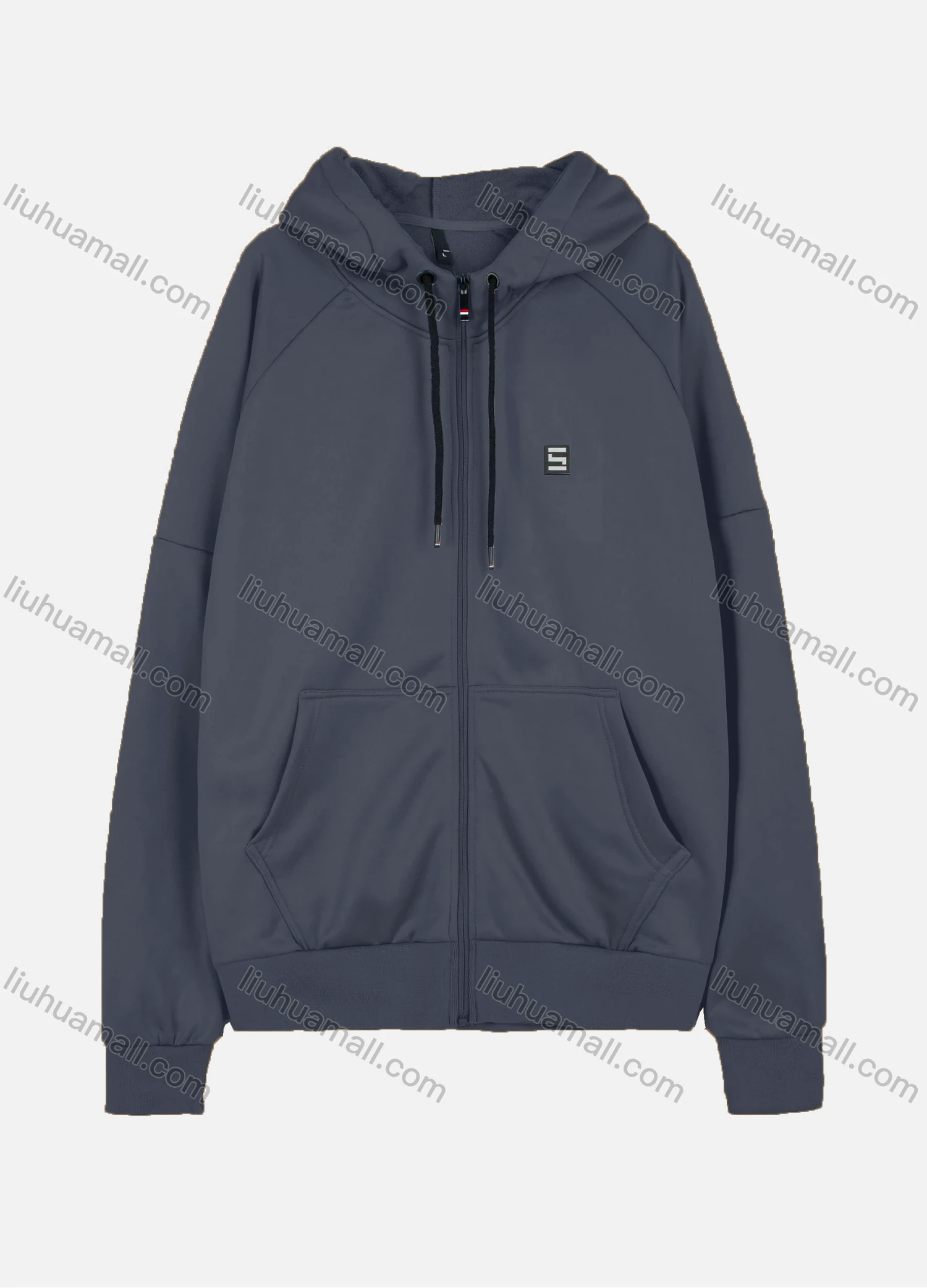Wholesale Men's Casual Long Sleeve Drawstring Full Zip Hoodies With Kangaroo Pocket - Liuhuamall