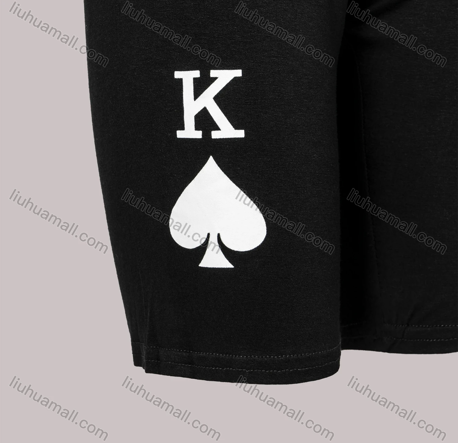 Wholesale Women's Casual Short Sleeve Playing Card Print Top & Shorts Sets - Liuhuamall