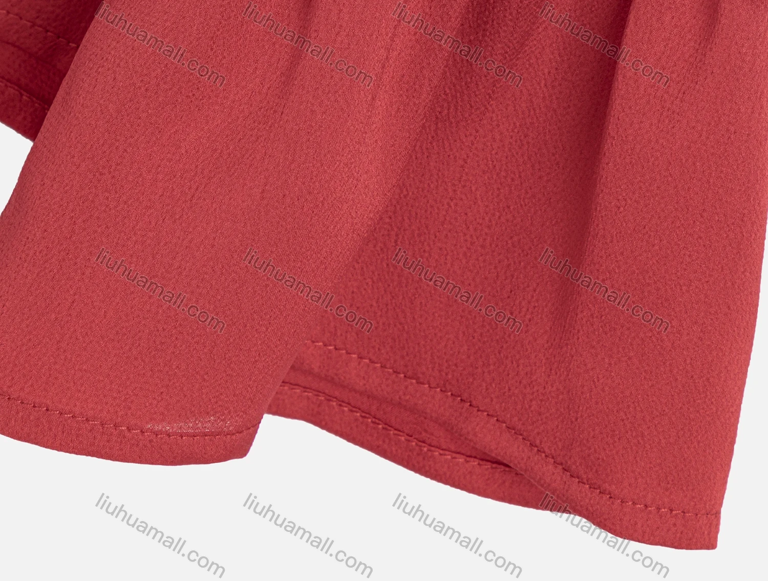 Wholesale Women's Plain Satin V Neck Tie Front Poet Sleeve Ruffle Trim Casual Blouse - Liuhuamall