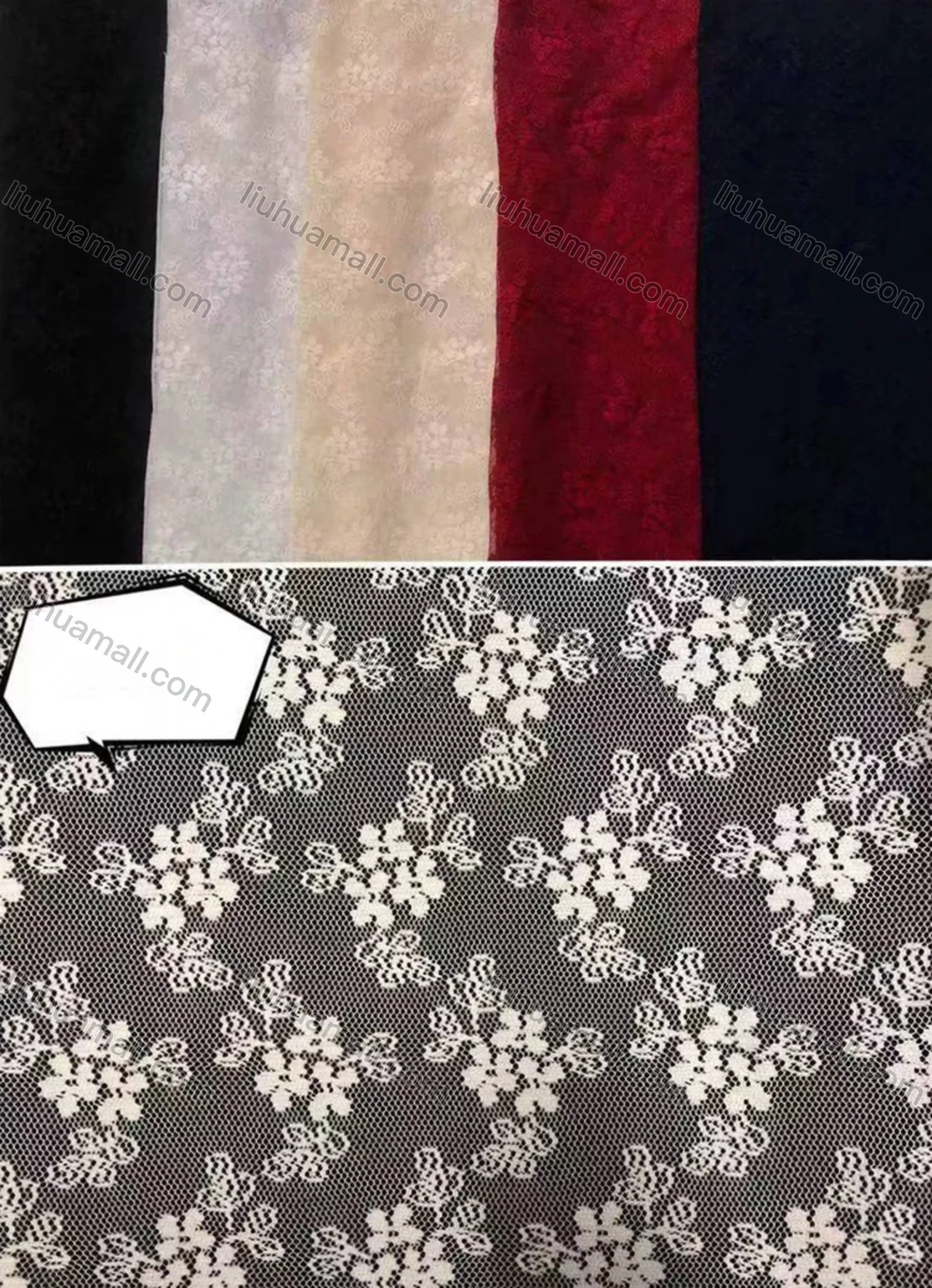 Wholesale Women's Elegant V Neck Puff Sleeve Eyelet Lace Plain Knee Length Dress AL21022-1# - Liuhuamall