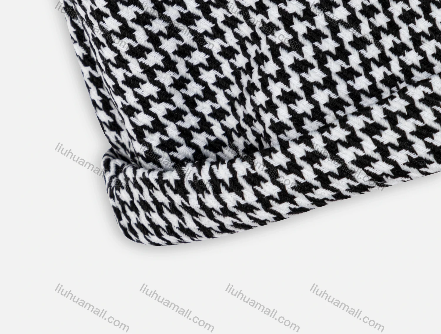 Wholesale Women's Paper Bag Waist Houndstooth Roll Up Hem Casual Short With Belted - Liuhuamall