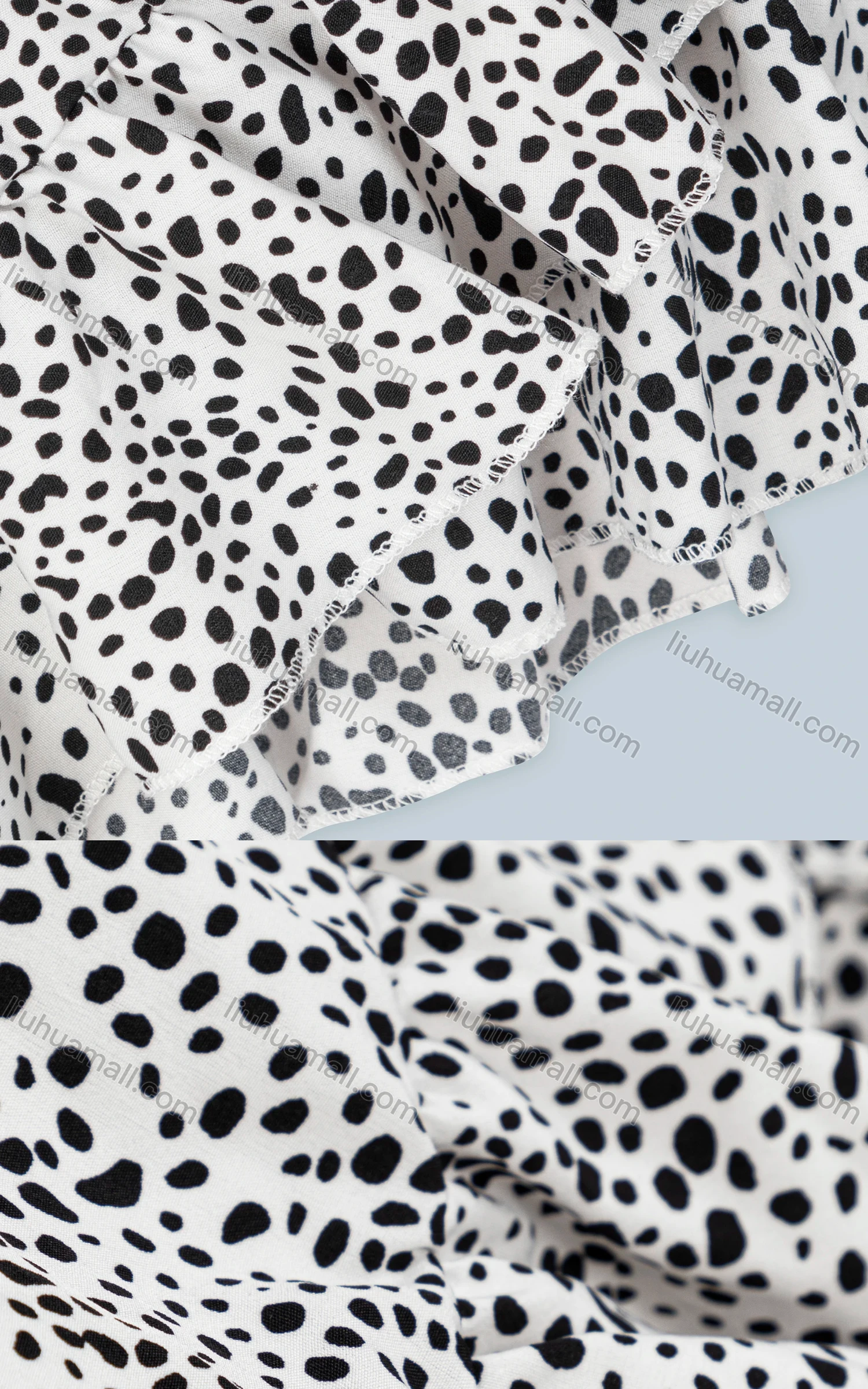 Wholesale Women's Ruffle Trim Dalmatian Print Mini Skirt - Liuhuamall