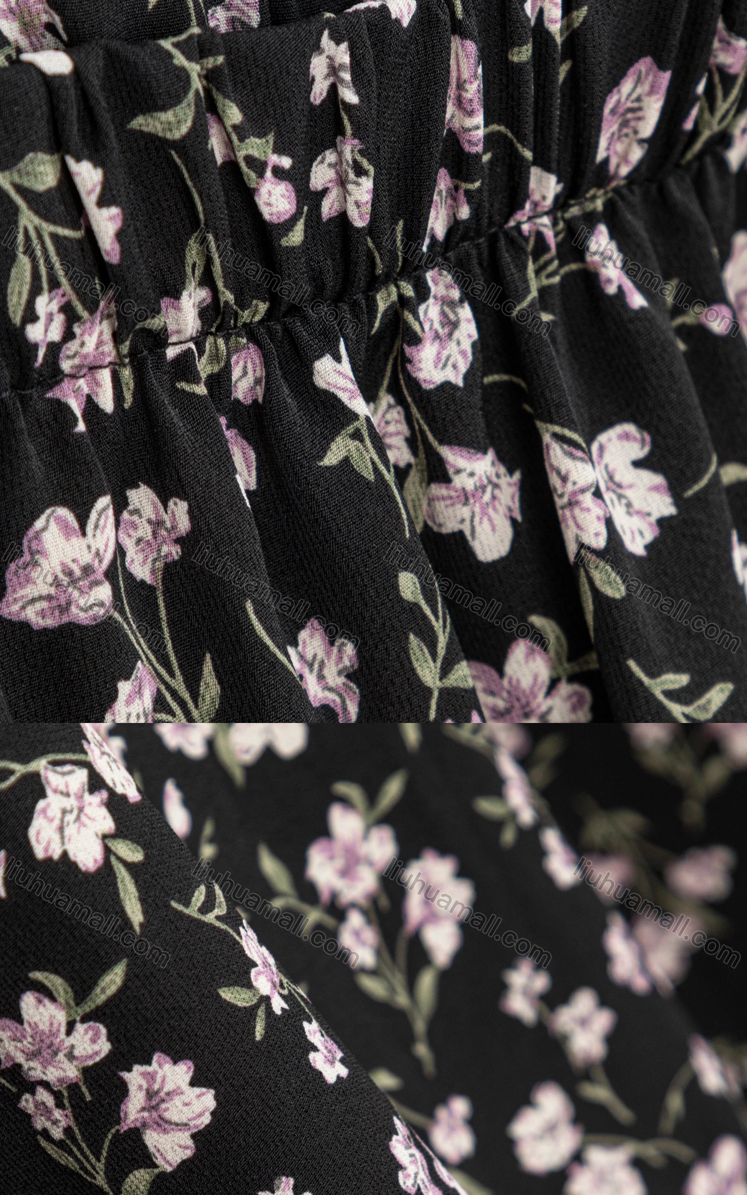 Wholesale Women's Ditsy Floral Print Higt Waist Midi Skirt - Liuhuamall