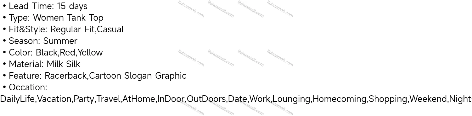 Wholesale Women's Casual Racerback Cartoon Print Tank Top - Liuhuamall