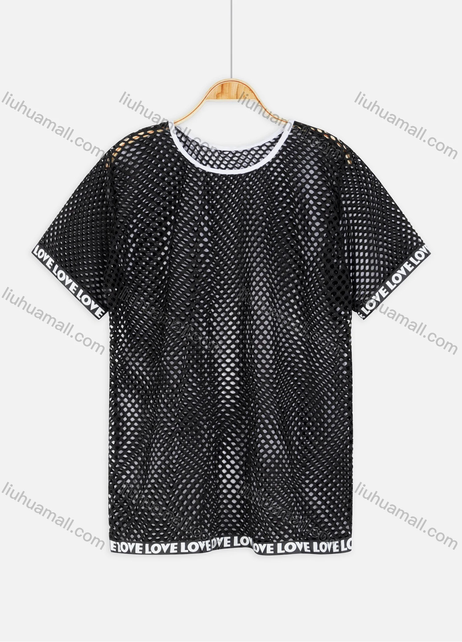 Wholesale Women's Vacation Mesh Beachwear Top Breathable See Through Cover Up - Liuhuamall