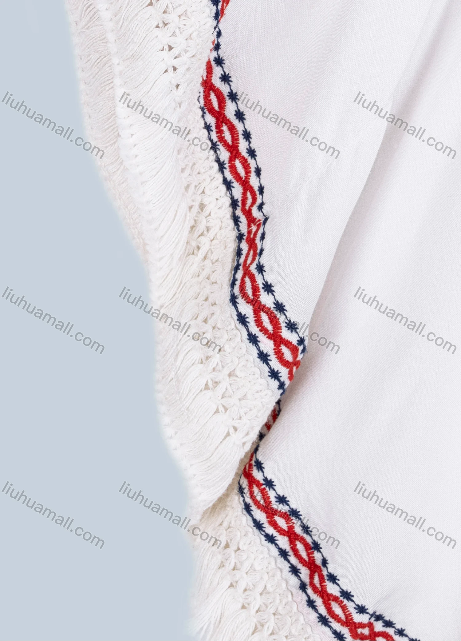 Wholesale Women's Boho Notched Neck Embroidery Folk Art Floral Poncho 8602# - Liuhuamall