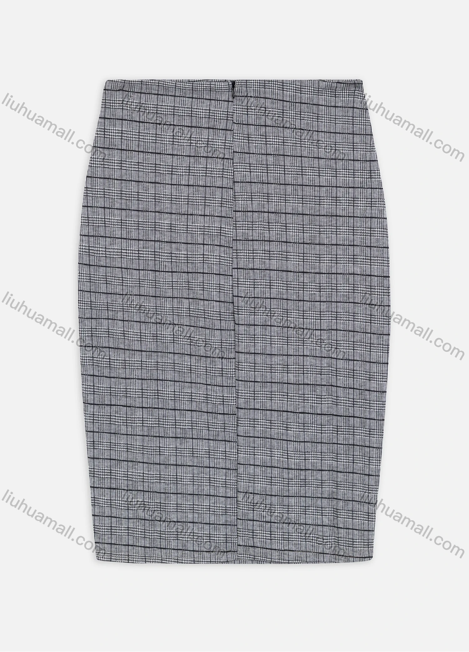 Wholesale Women's Elegant Plaid Print Heart Ring Buckle Zip Back Skirt With Belt 505# - Liuhuamall