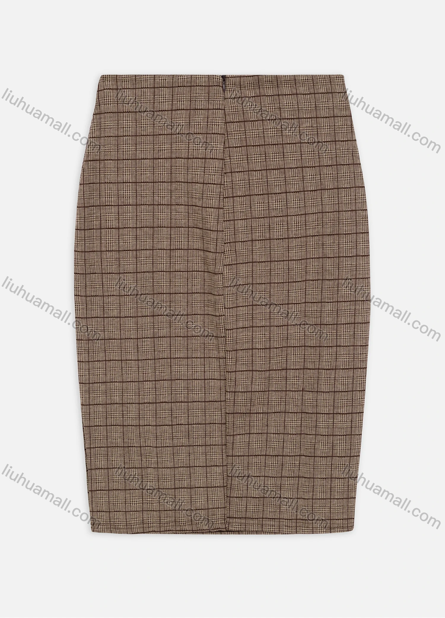 Wholesale Women's Elegant Plaid Print Heart Ring Buckle Zip Back Skirt With Belt 505# - Liuhuamall