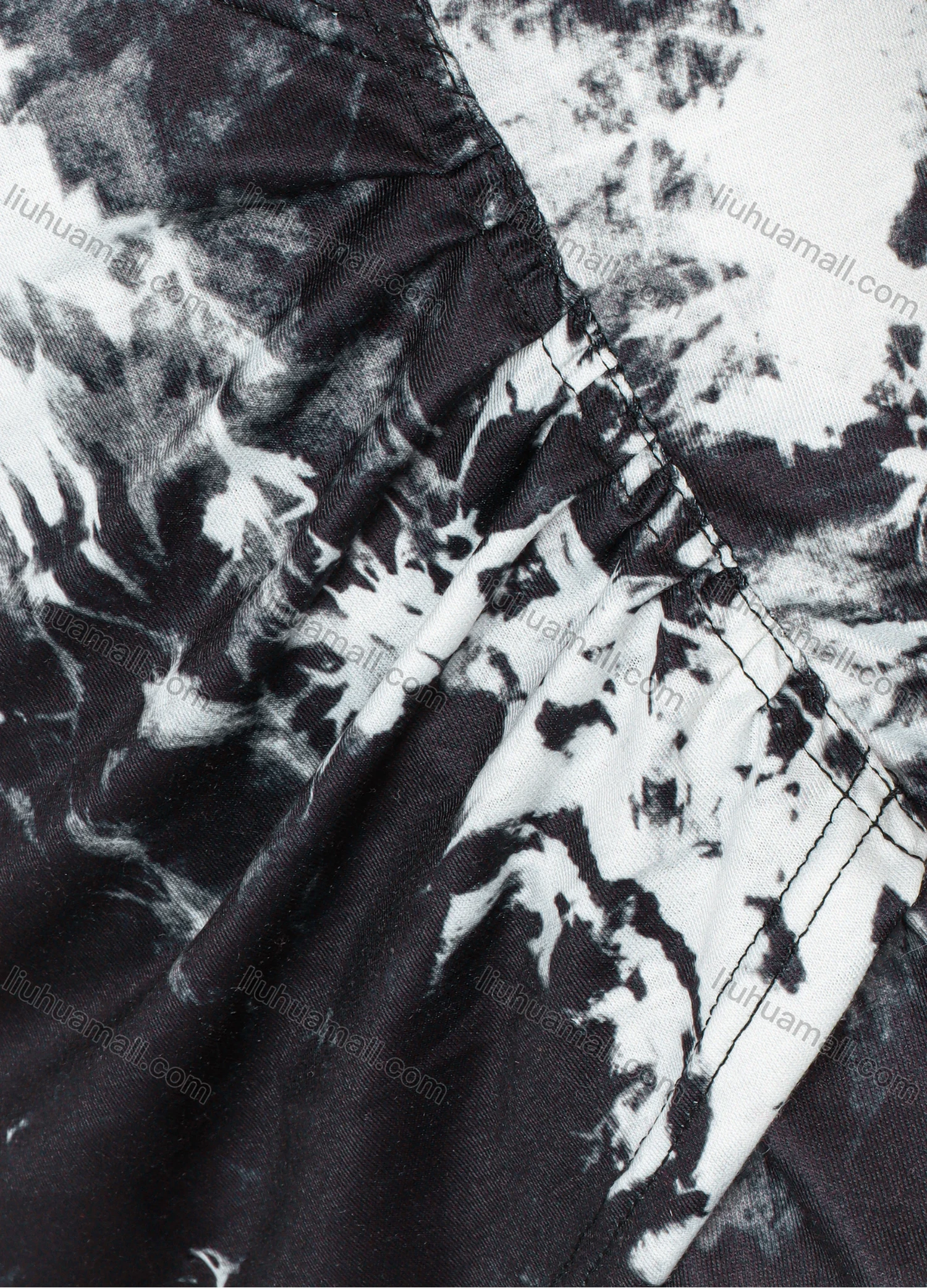 Wholesale Women's Sexy Deep V Neck Long Sleeve Tie Dye Ruched Wrap Bodycon Club Dress LN2834# - Liuhuamall