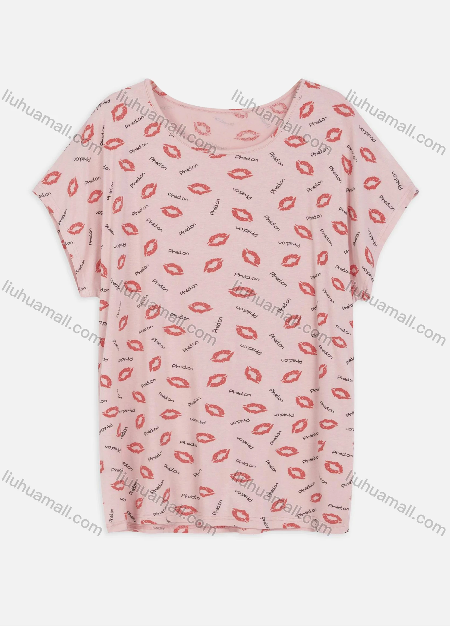 Wholesale Women's Casual Round Neck Batwing Sleeve Allover Print Tunic Blouse 2210# - Liuhuamall