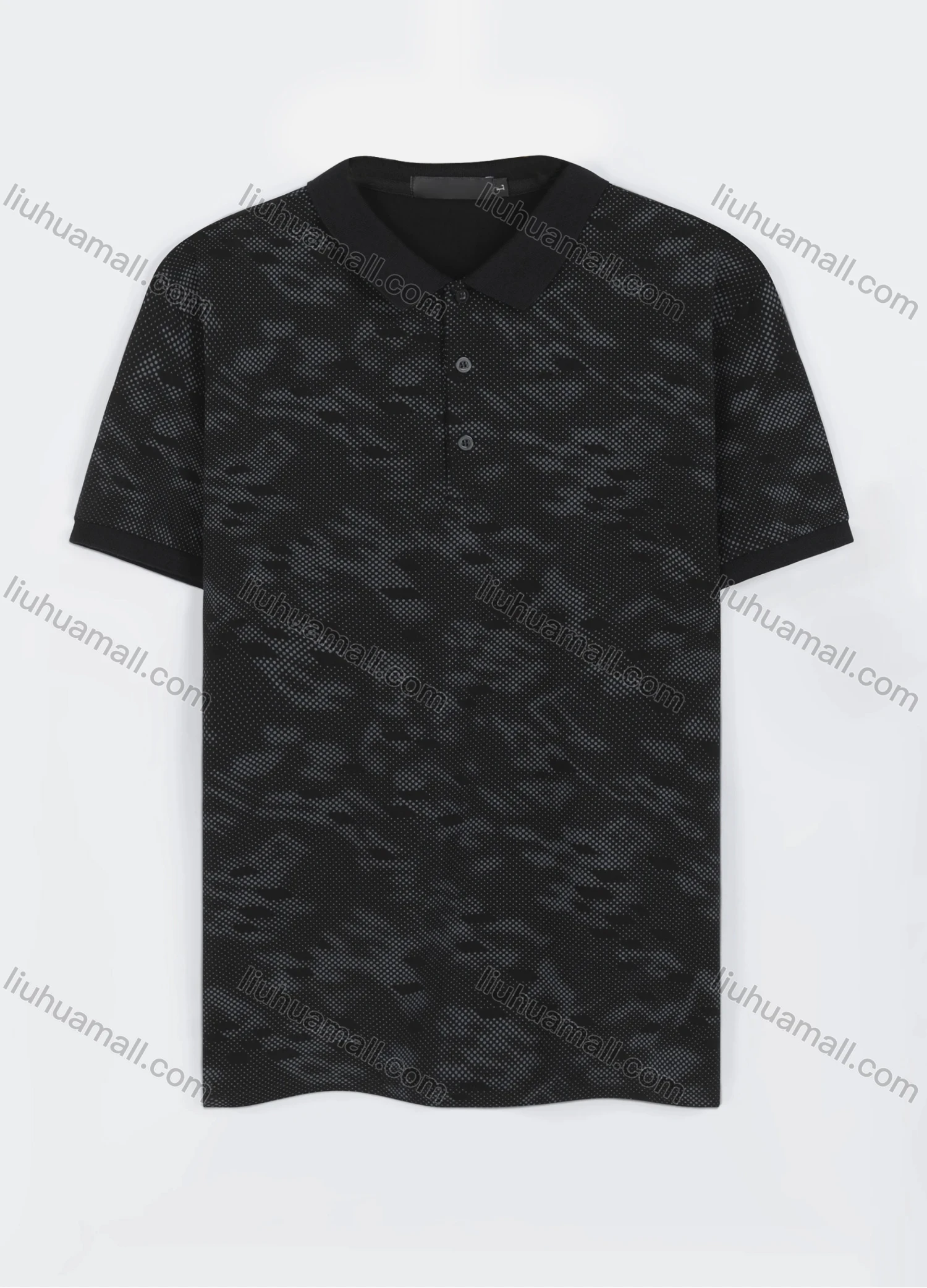 Wholesale Men's Casual Short Sleeve Camouflage Print Button Front Polo Shirts - Liuhuamall