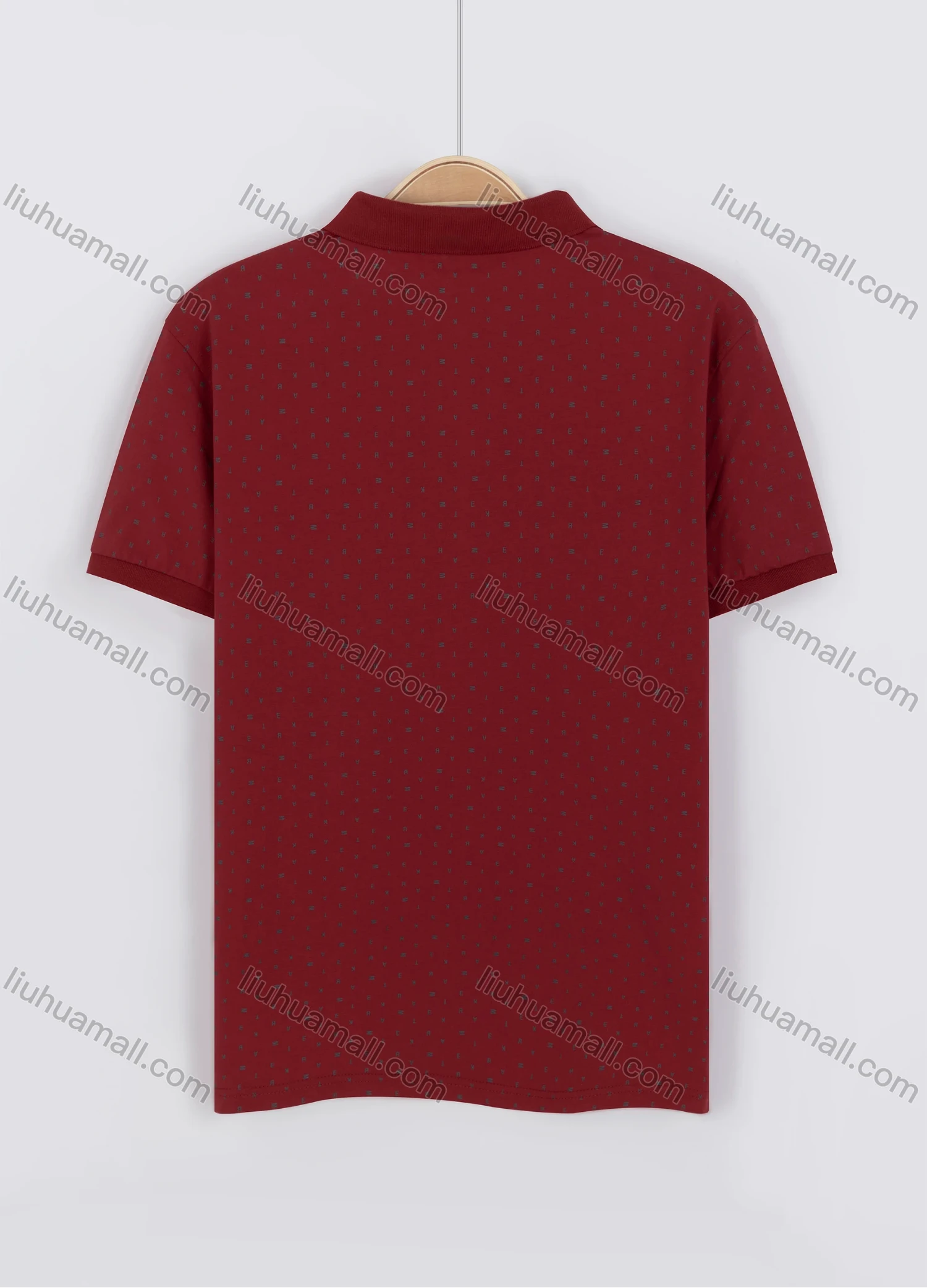 Wholesale Men's Casual Short Sleeve Allover Letter Print Daily Polo Shirt - Liuhuamall