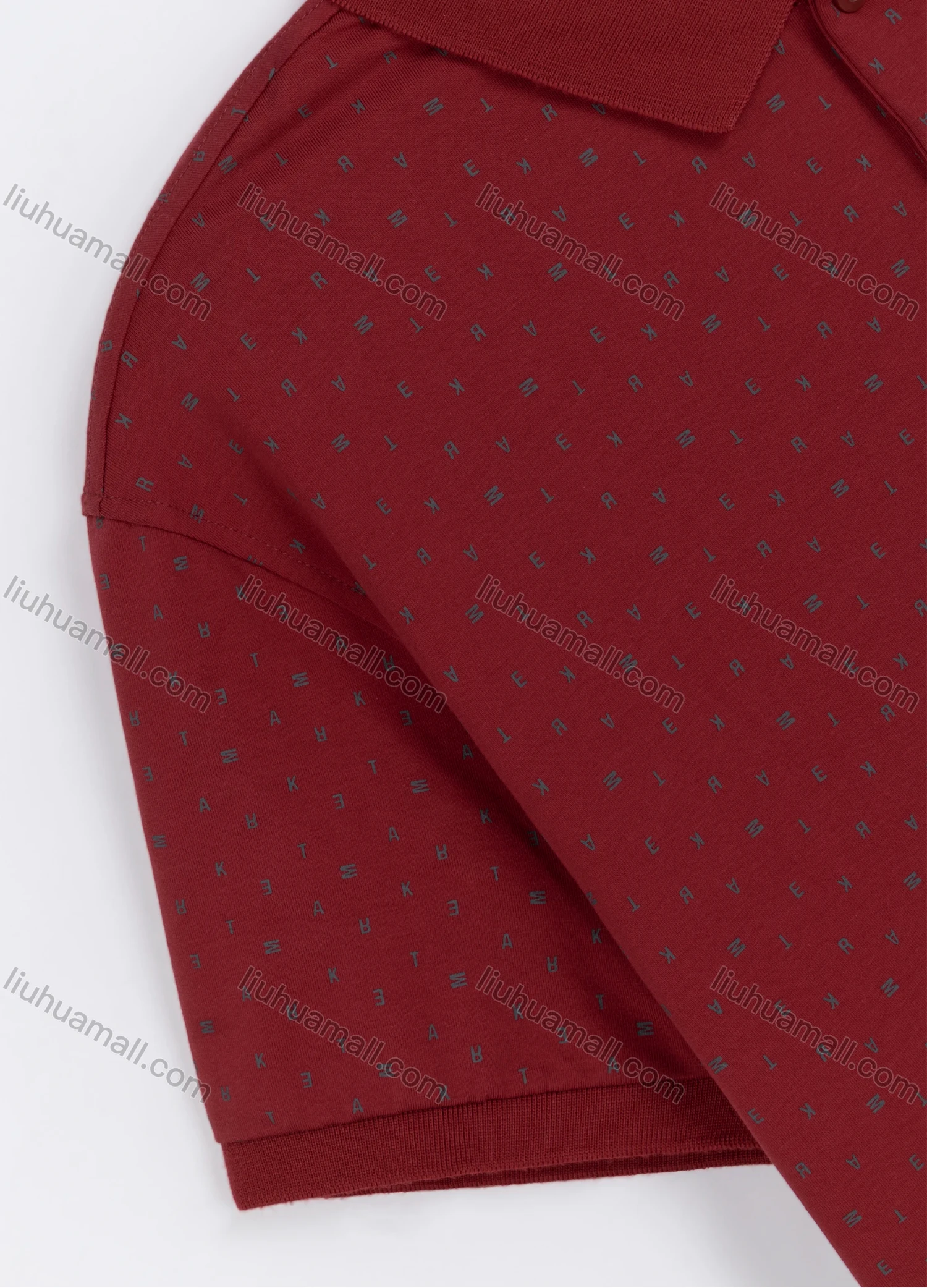 Wholesale Men's Casual Short Sleeve Allover Letter Print Daily Polo Shirt - Liuhuamall