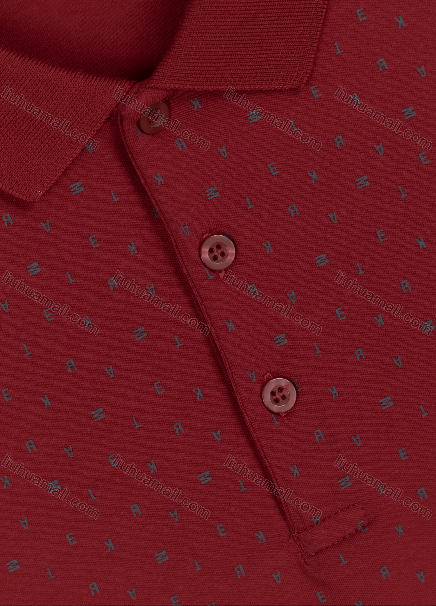 Wholesale Men's Casual Short Sleeve Allover Letter Print Daily Polo Shirt - Liuhuamall