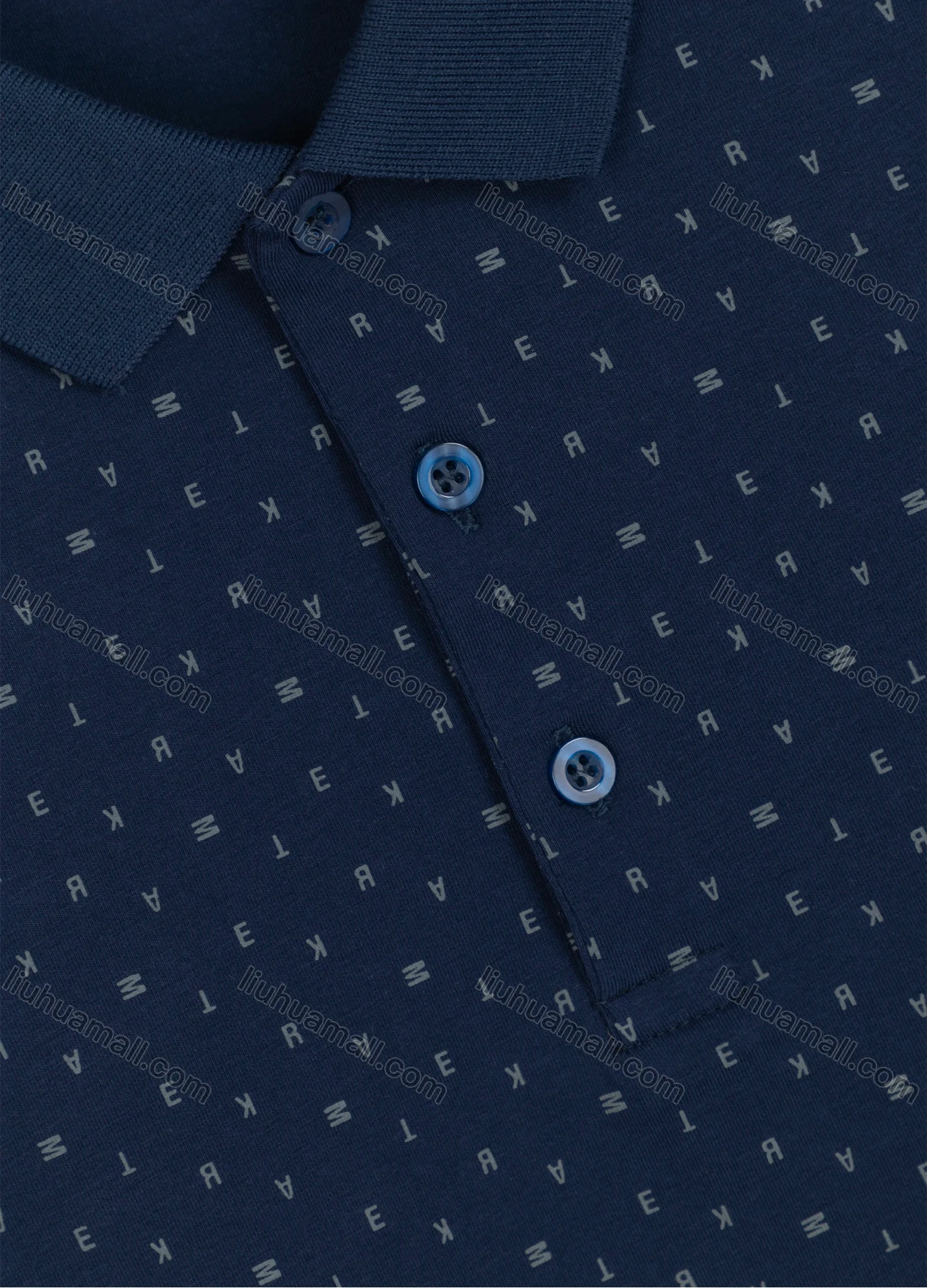 Wholesale Men's Casual Short Sleeve Allover Letter Print Daily Polo Shirt - Liuhuamall