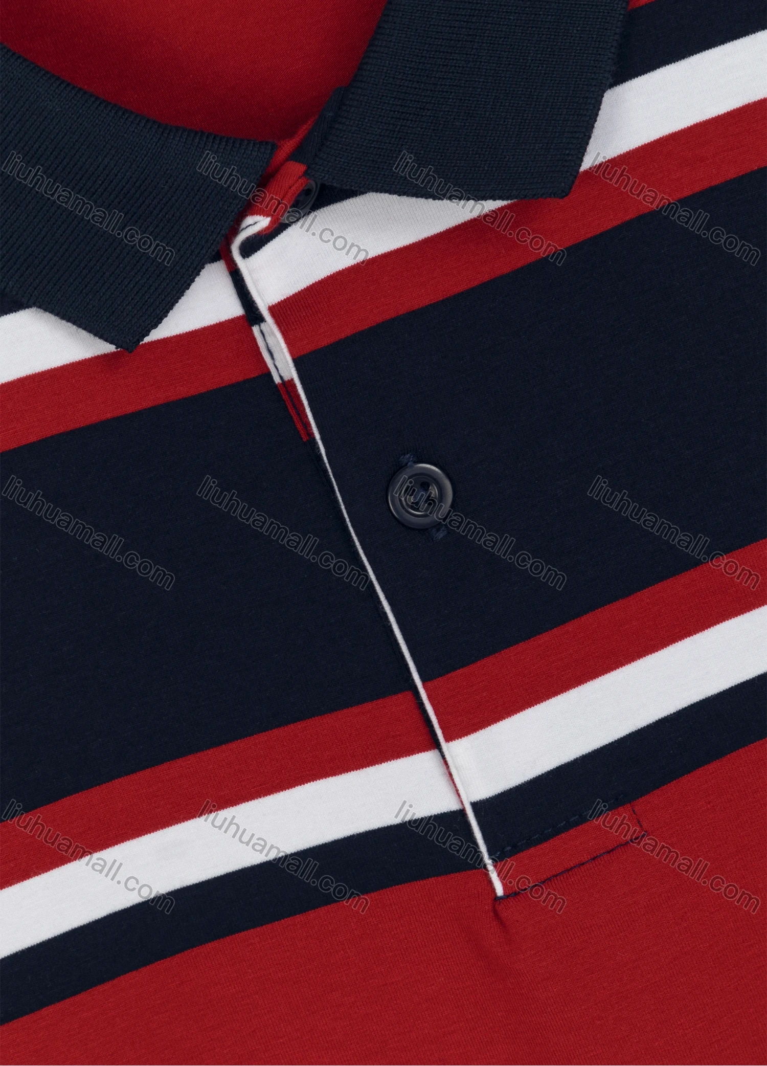 Wholesale Men's Casual Short Sleeve Multi-Striped Daily Polo Shirt - Liuhuamall