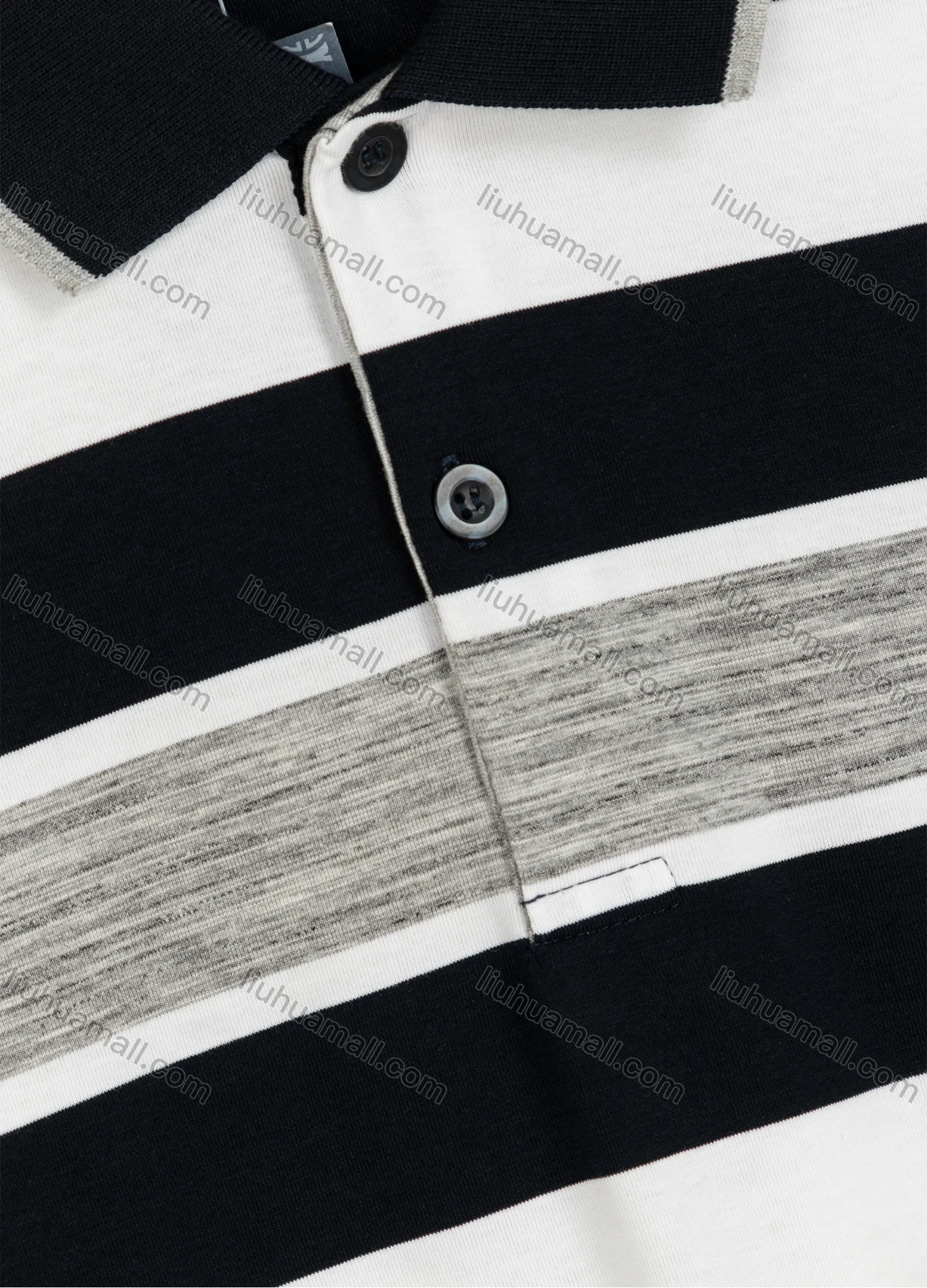 Wholesale Men's Casual Short Sleeve Multi-Striped Embroidered Daily Polo Shirt - Liuhuamall