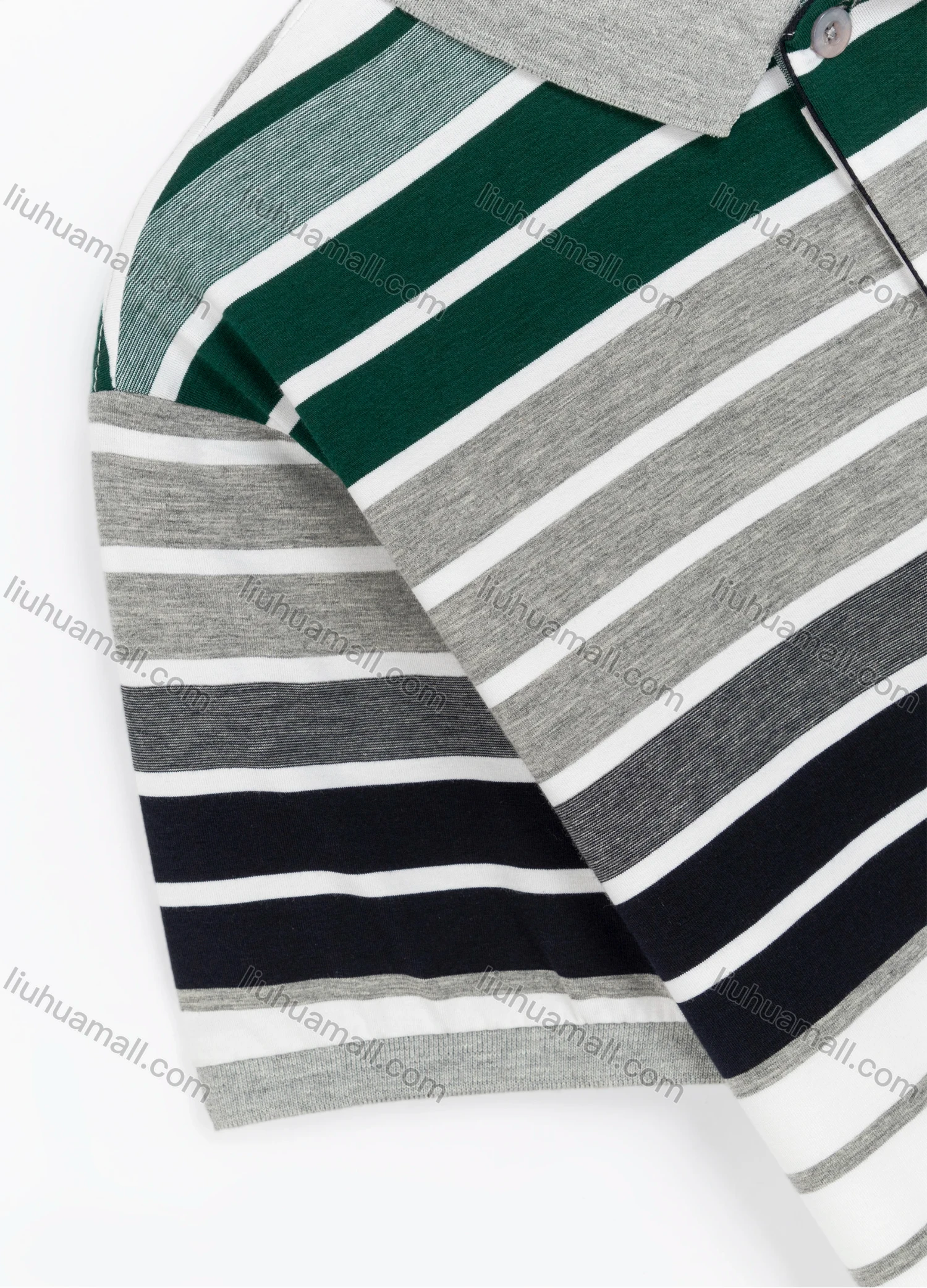Wholesale Men's Casual Short Sleeve Multi-color Striped Daily Polo Shirt - Liuhuamall