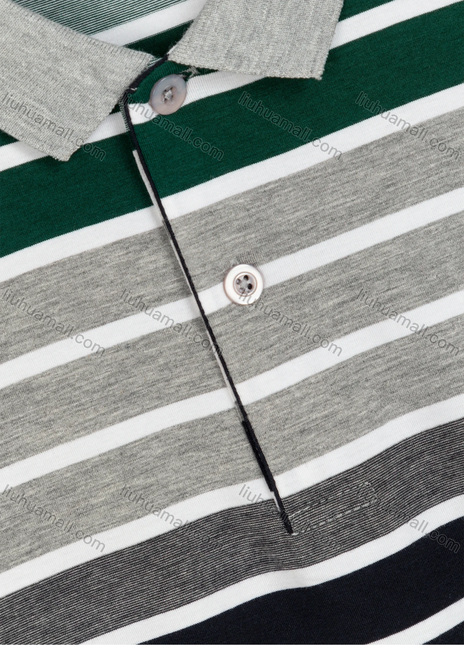 Wholesale Men's Casual Short Sleeve Multi-color Striped Daily Polo Shirt - Liuhuamall