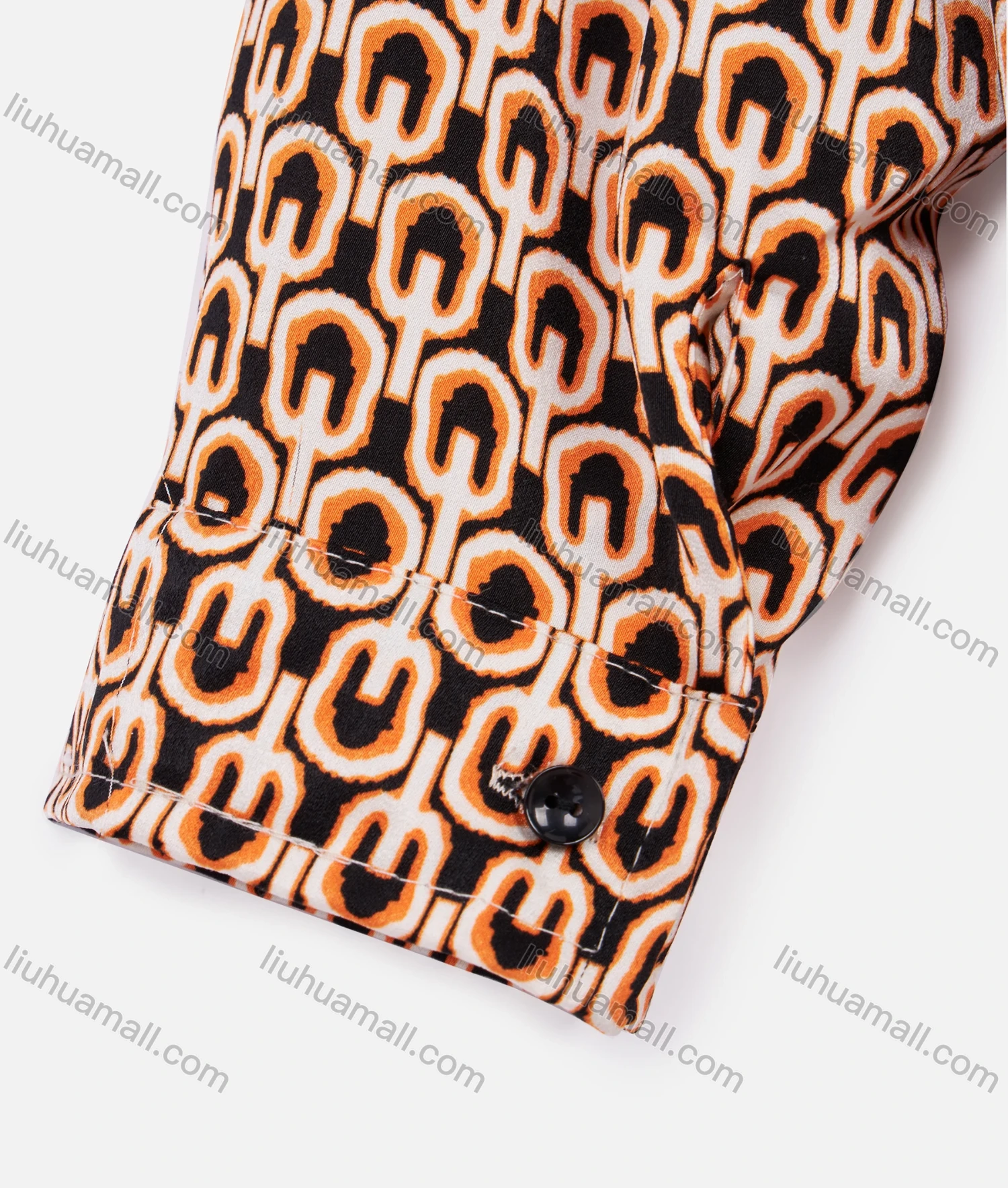 Wholesale Women's Long Sleeve Button Down Allover Print Tunic Top - Liuhuamall