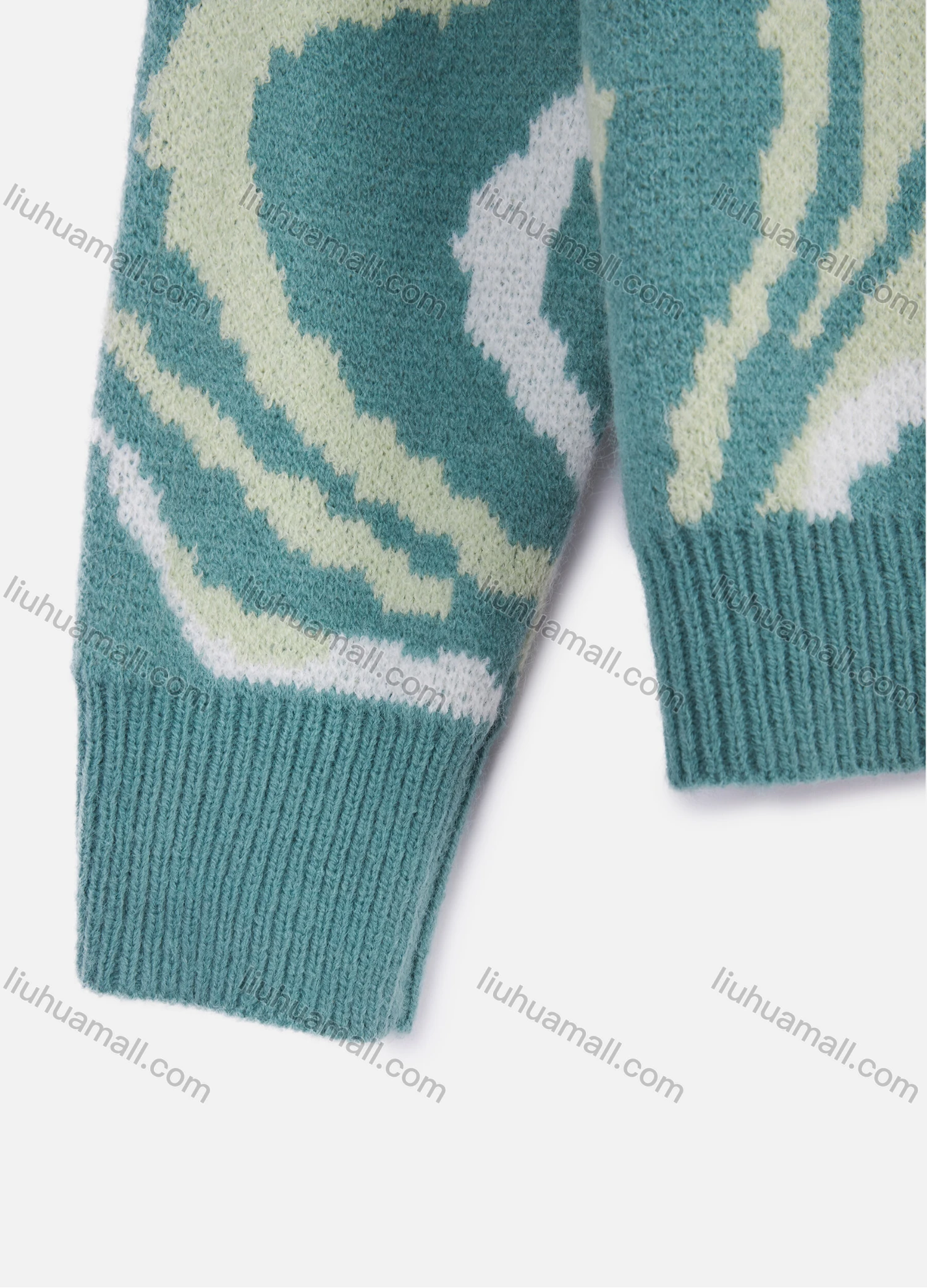 Wholesale Women's Casual Round Neck Long Sleeve Allover Print Pullover Sweater - Liuhuamall