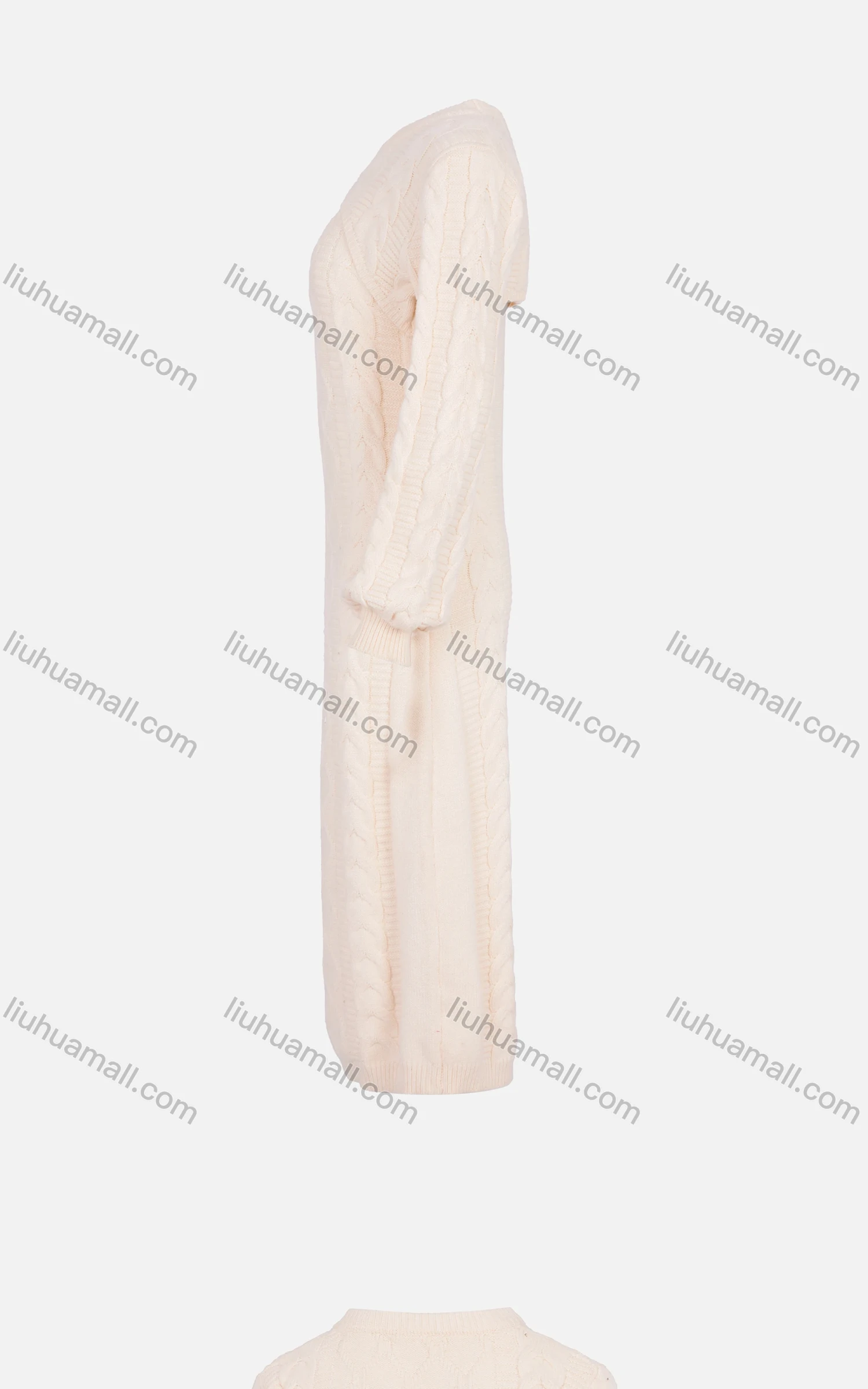 Wholesale Women's Casual Long Sleeve Cable Knit Cami Dress 2 Piece Set - Liuhuamall