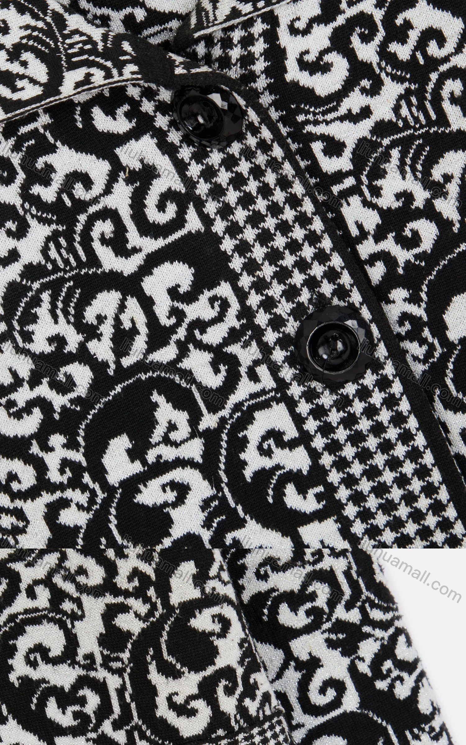 Wholesale Women's Long Sleeve Collared Buttons Down Allover Floral Print Dual Pockets Knit Jacket 1214# - Liuhuamall