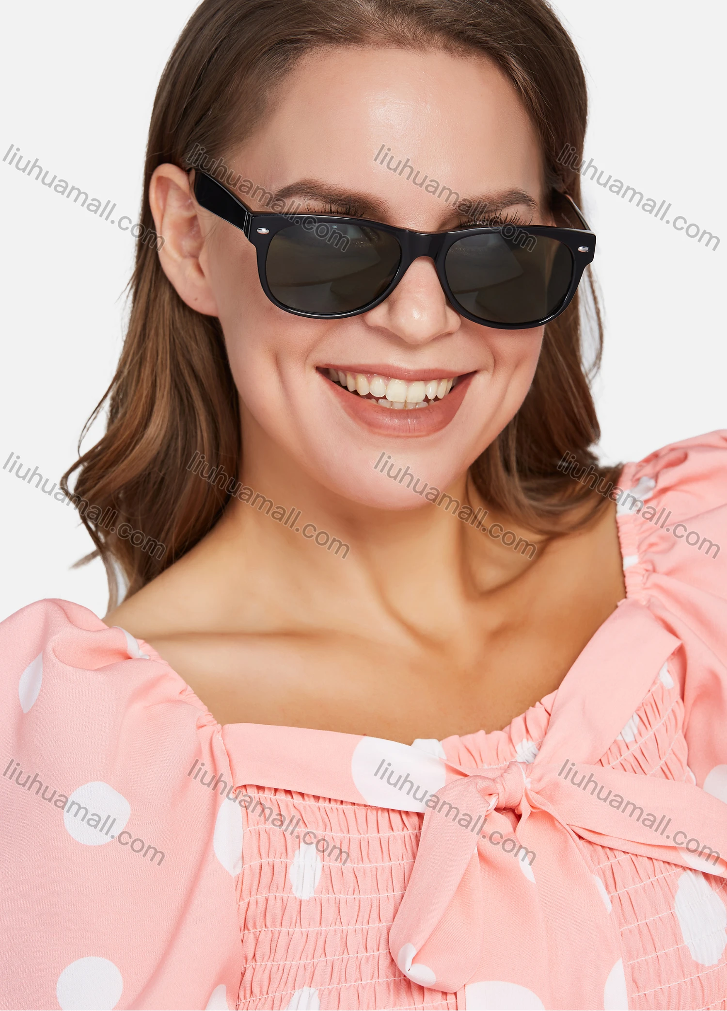 Wholesale Polished Black Solid Lenses Wayfarer Sunglasses - Liuhuamall