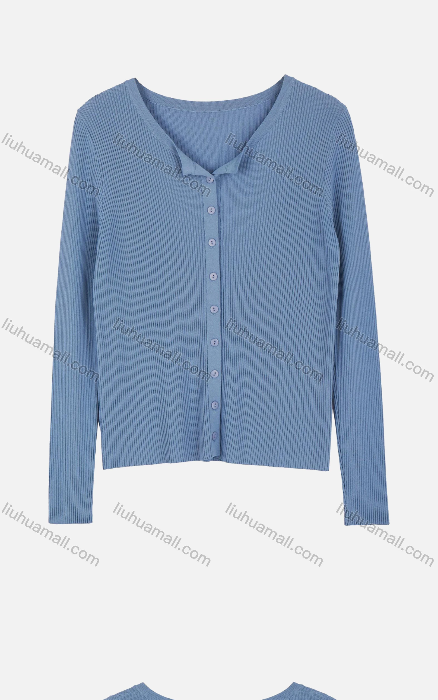 Wholesale Women's Plain Long Sleeve Button Open Front French Rib Cardigan 901# - Liuhuamall