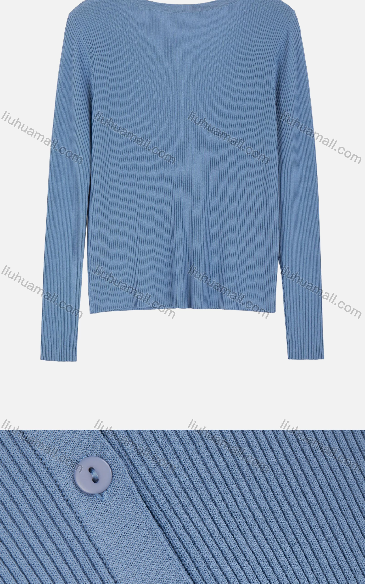 Wholesale Women's Plain Long Sleeve Button Open Front French Rib Cardigan 901# - Liuhuamall