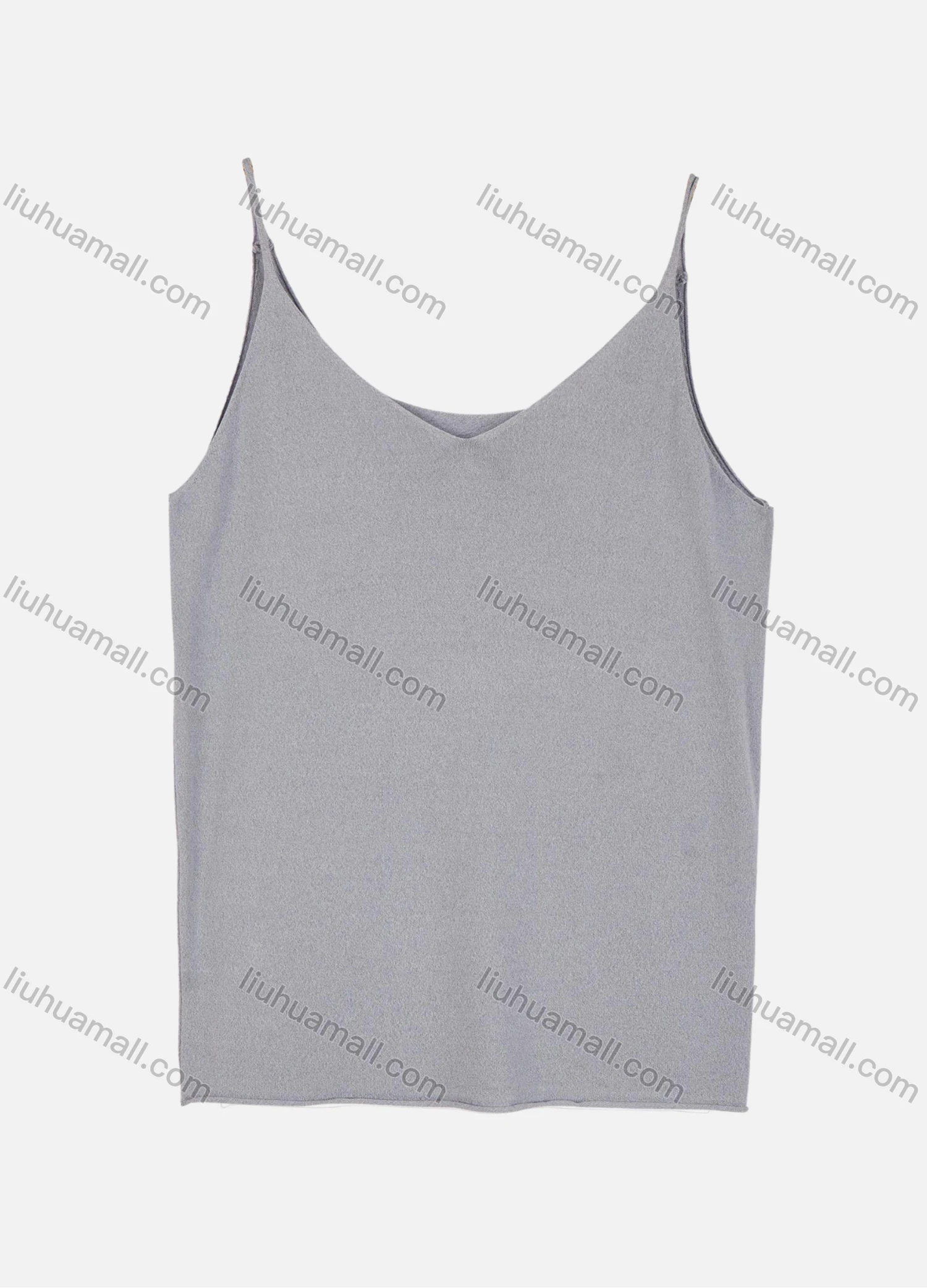 Wholesale Women's Plain Ice Silk Scoop Neck Spaghetti Strap Knit Cami Top 051# - Liuhuamall