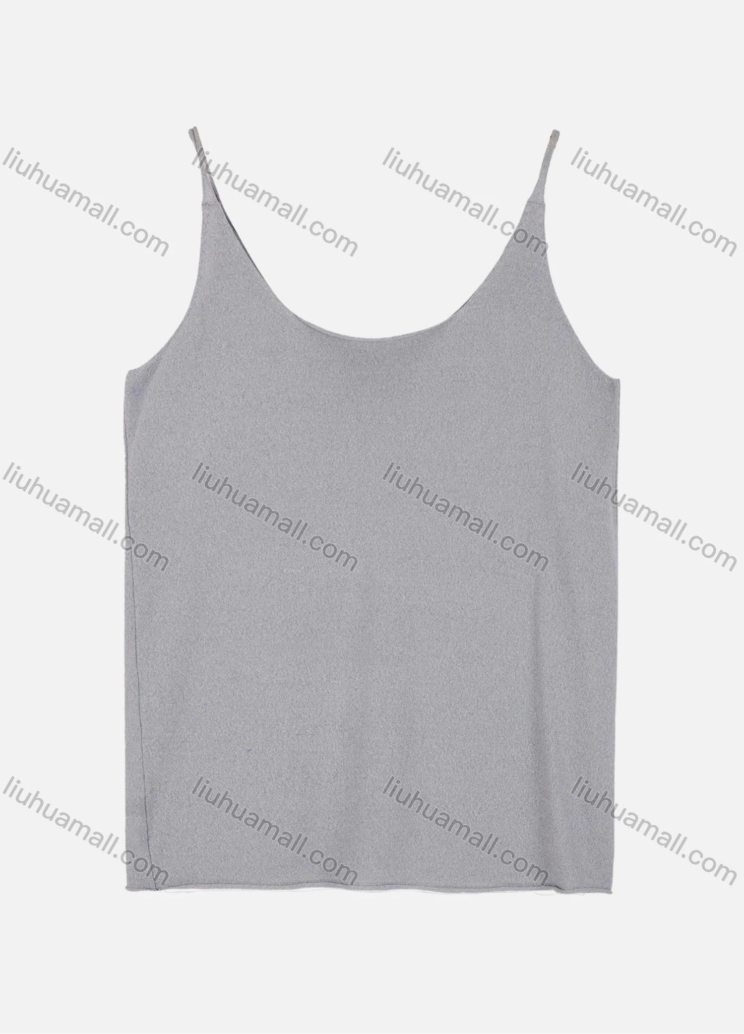 Wholesale Women's Plain Ice Silk Scoop Neck Spaghetti Strap Knit Cami Top 051# - Liuhuamall