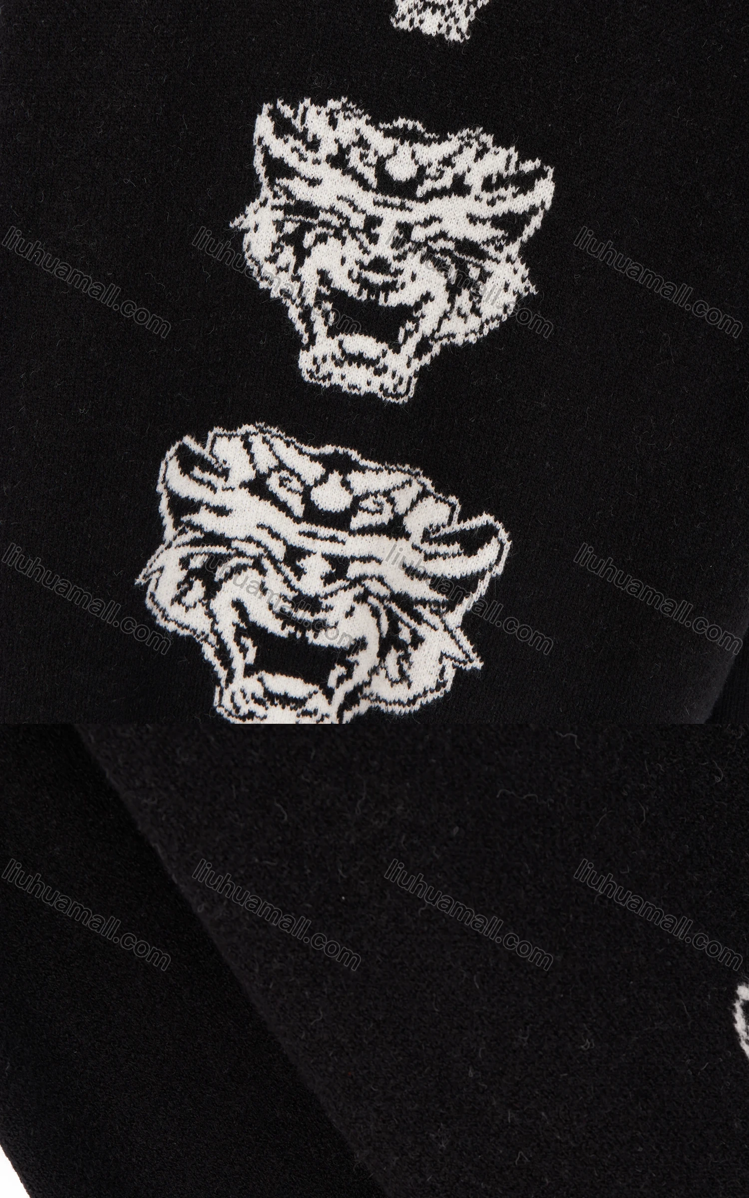 Wholesale Women's Casual Deep V-Neck Long Sleeve Tiger Pattern Print Short Sweater Dress - Liuhuamall