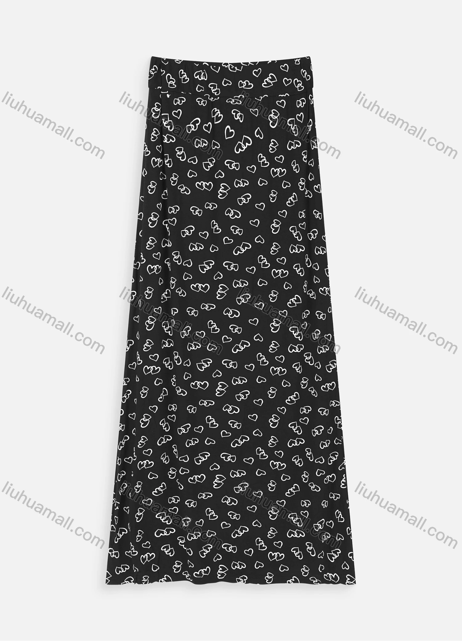Wholesale Women's Casual Heart Print A-line Maxi Skirts 1135# - Liuhuamall